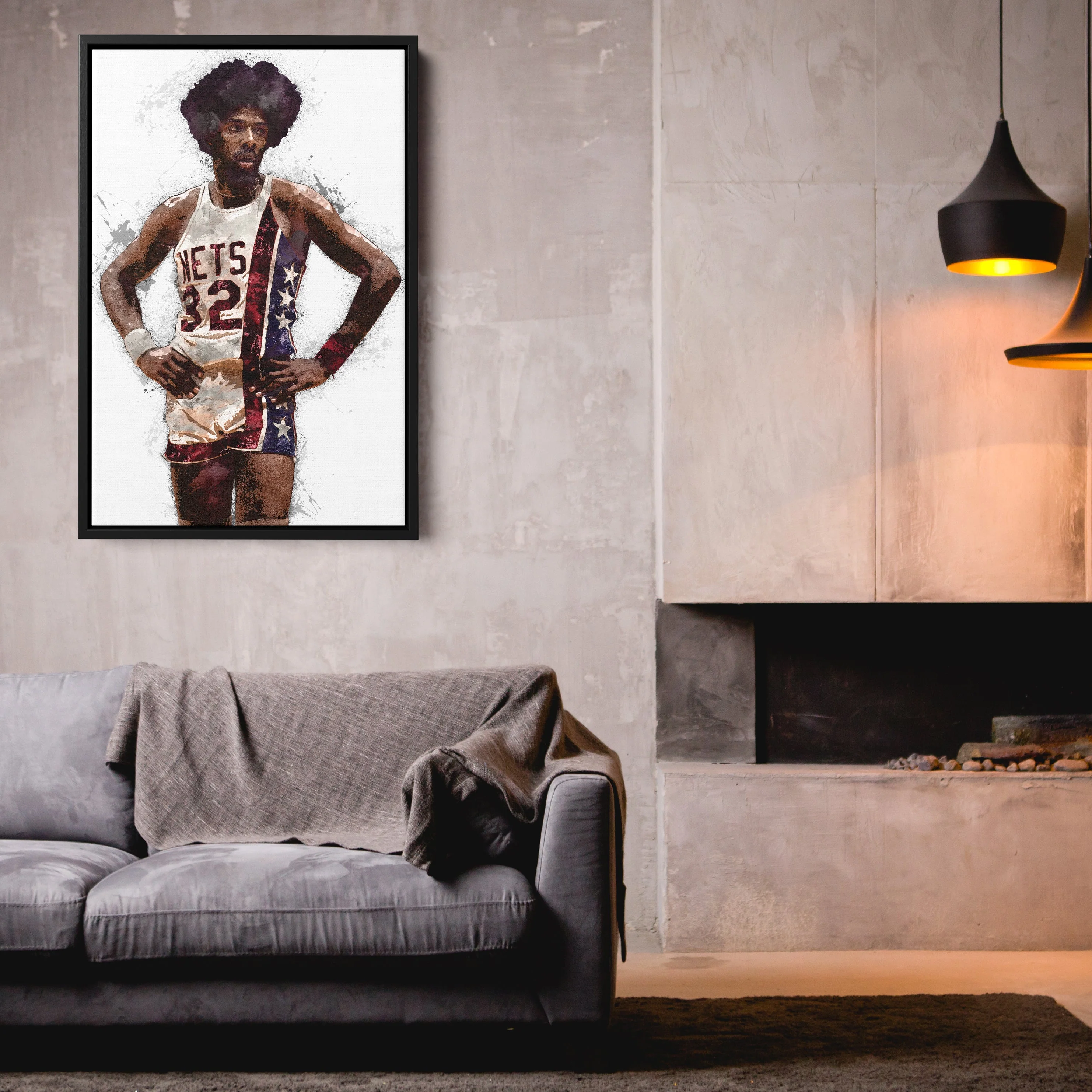 Julius Erving Canvas Art – New Jersey Nets Wall Decor - Image 6
