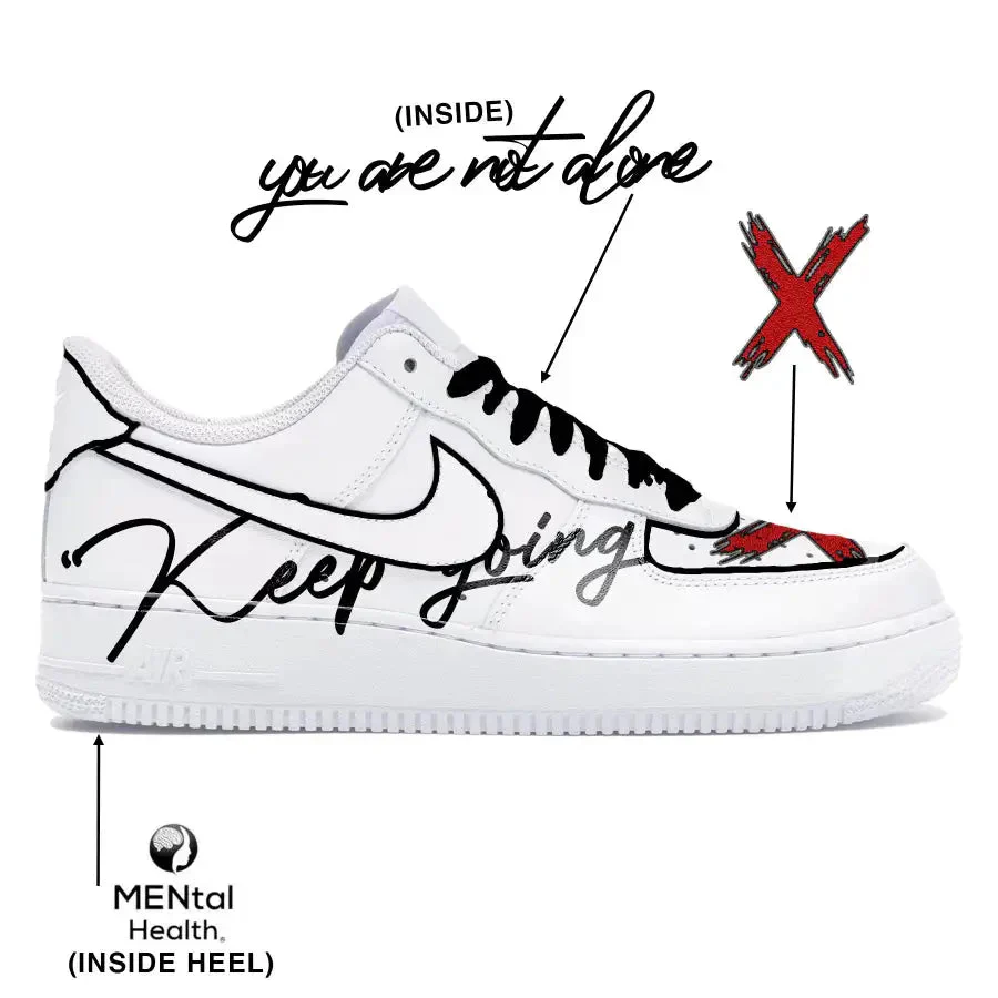 "Keep Going" Nike Air Force 1 Low Shoes - Image 2