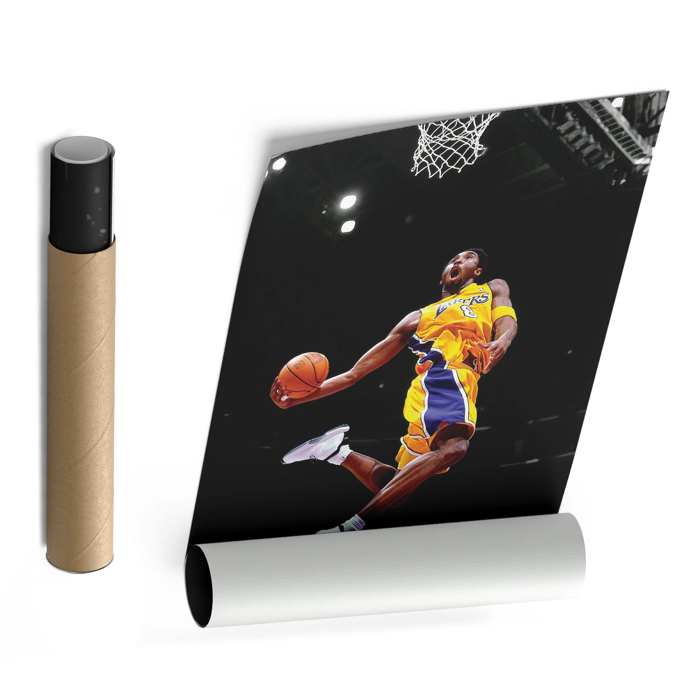 Kobe Bryant Lakers Flying Dunk Canvas Wall Art Decor - NBA Action Art - Image 3
