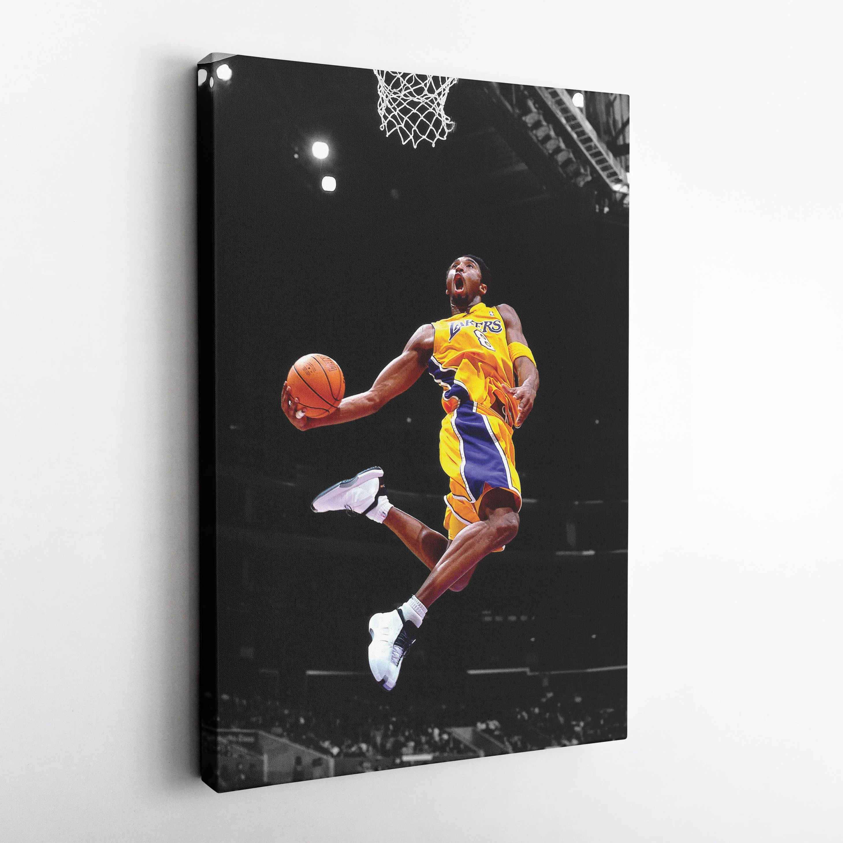 Kobe Bryant Lakers Flying Dunk Canvas Wall Art Decor - NBA Action Art - Image 4
