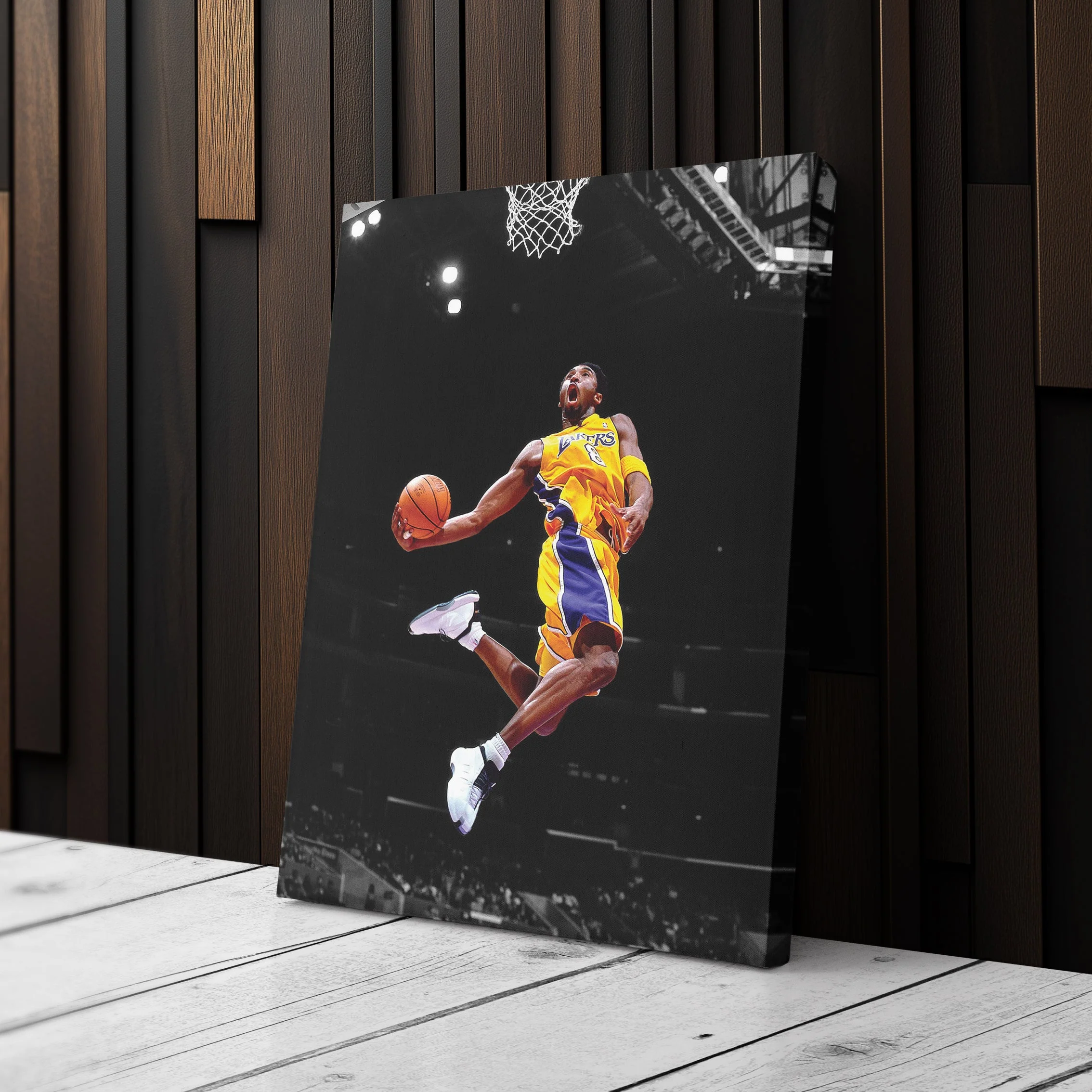 Kobe Bryant Lakers Flying Dunk Canvas Wall Art Decor - NBA Action Art - Image 5