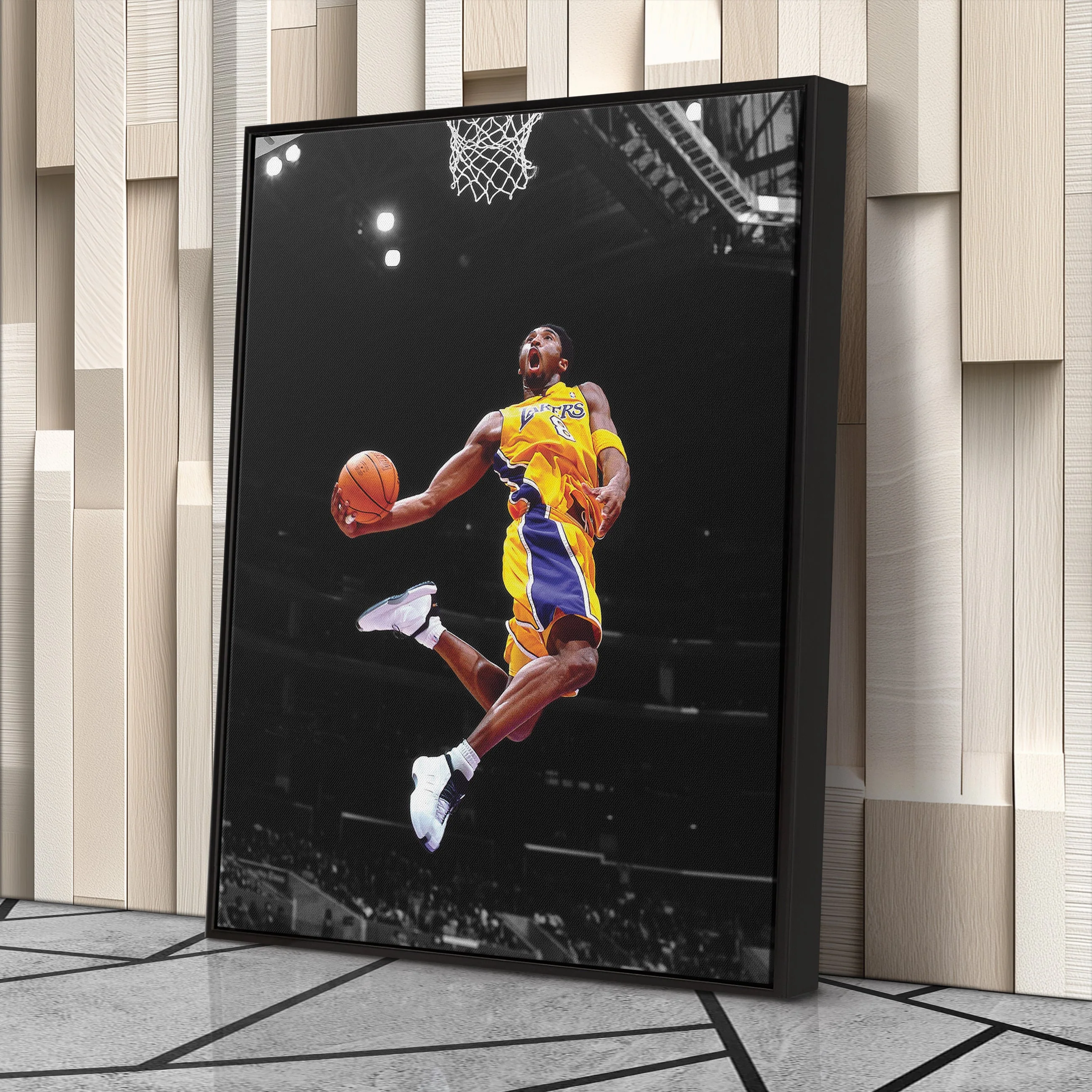 Kobe Bryant Lakers Flying Dunk Canvas Wall Art Decor - NBA Action Art - Image 6