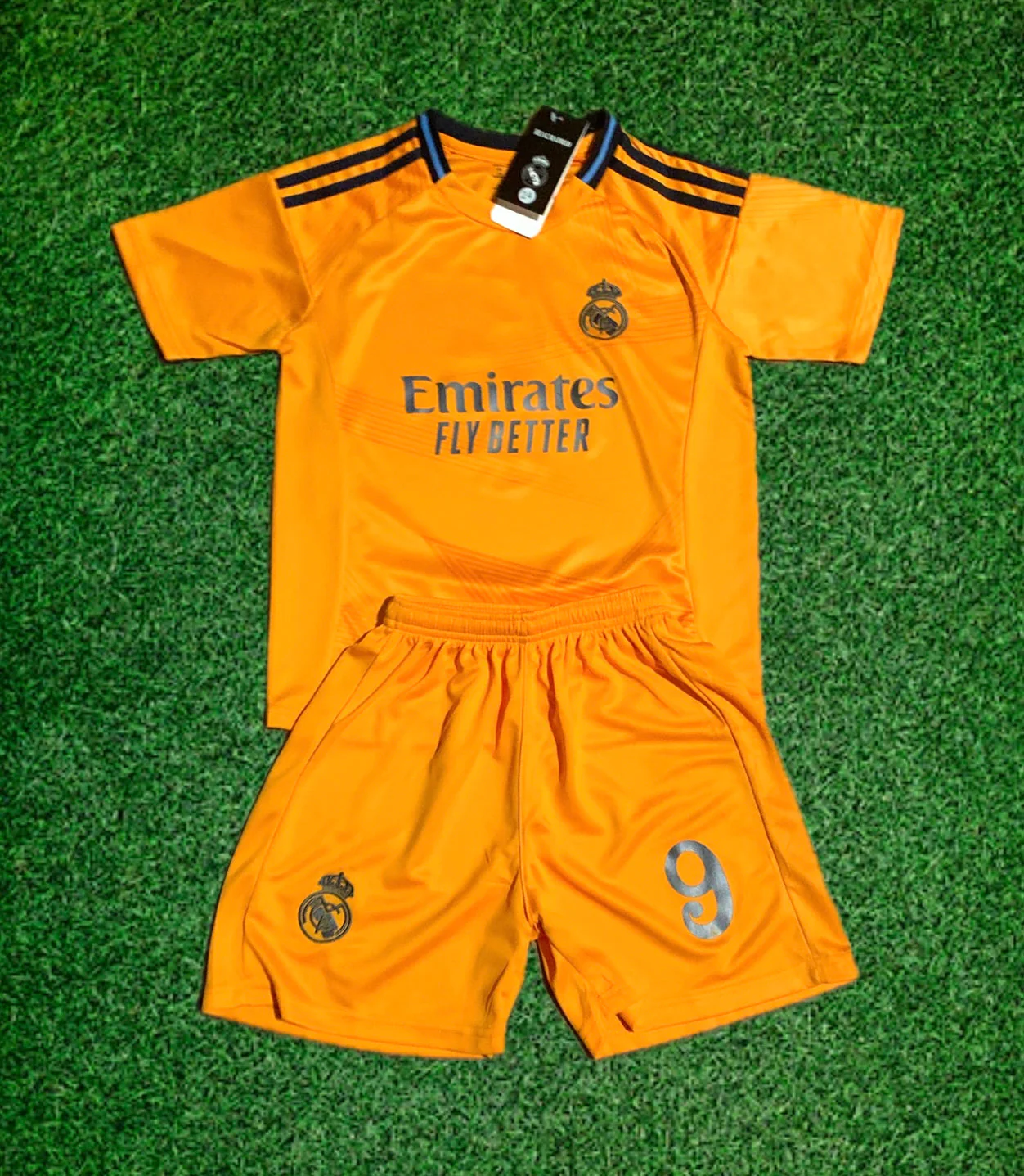 Kylian Mbappe Real Madrid Special Orange 3rd Jersey Toddler/youth Soccer Jersey Kids Kit - Image 2
