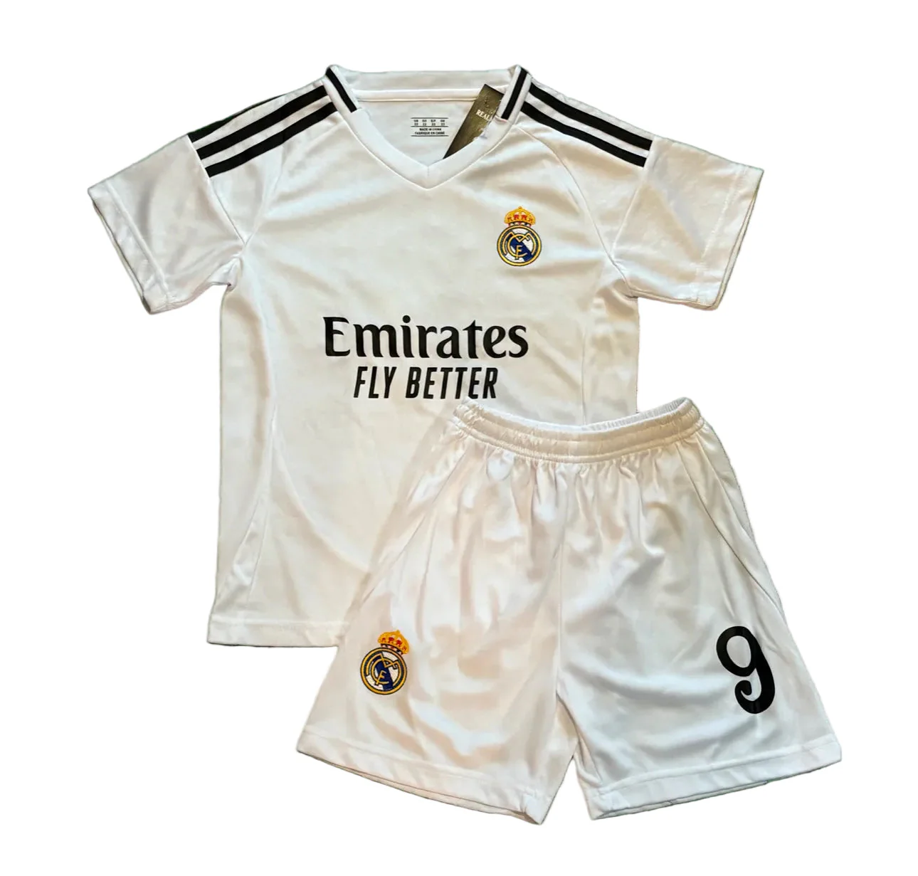 Kylian Mbappe Real Madrid White Home Jersey Toddler/youth Soccer Jersey Kids Kit - Image 2
