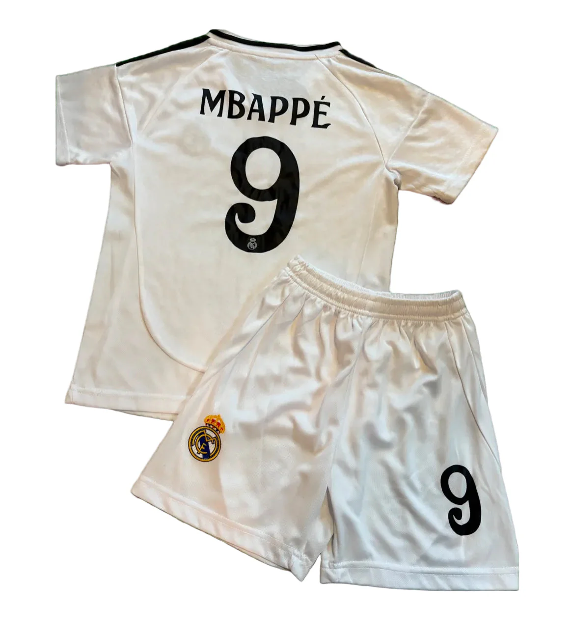 Kylian Mbappe Real Madrid White Home Jersey Toddler/youth Soccer Jersey Kids Kit - Image 3