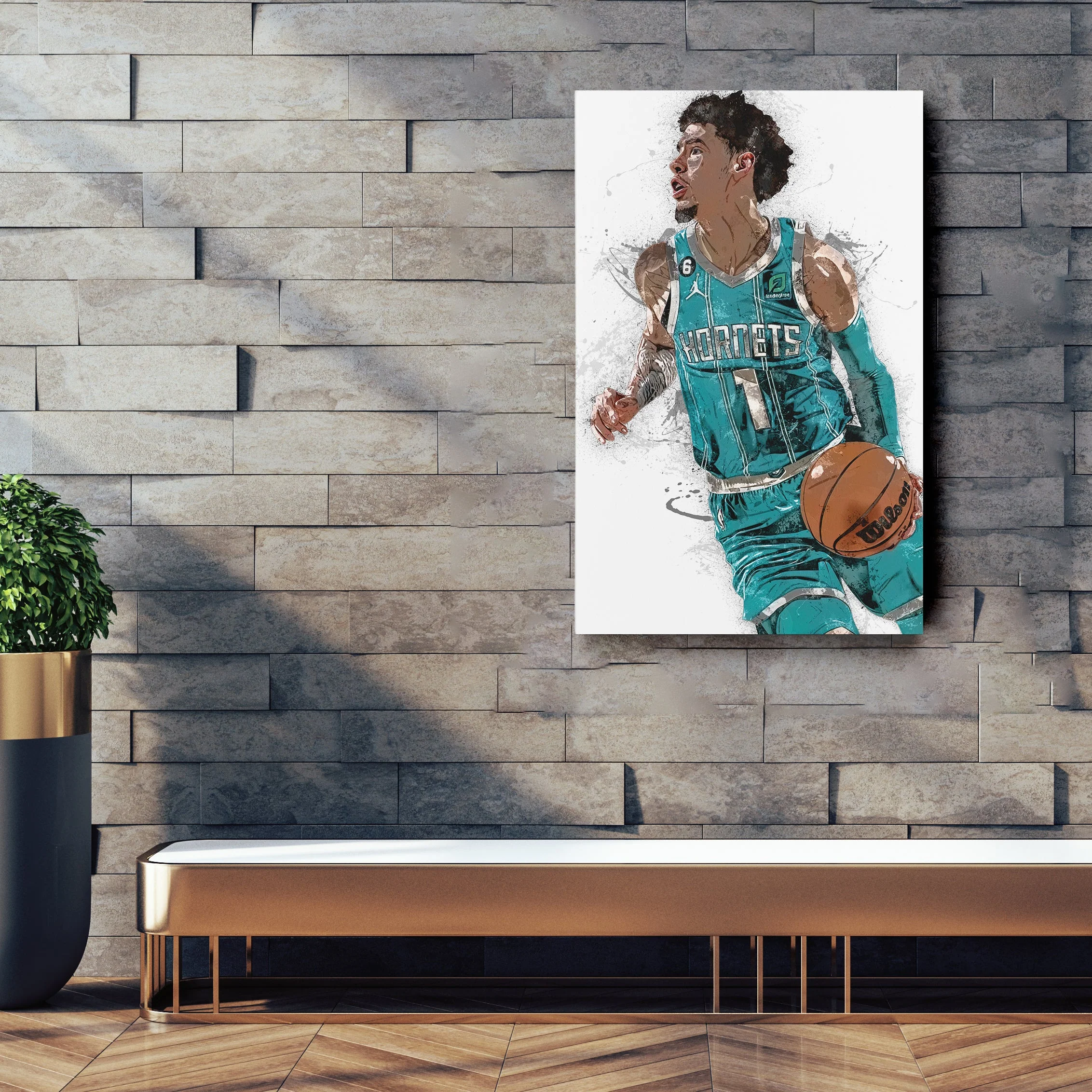 LaMelo Ball Canvas Art – Charlotte Hornets Wall Decor - Image 2