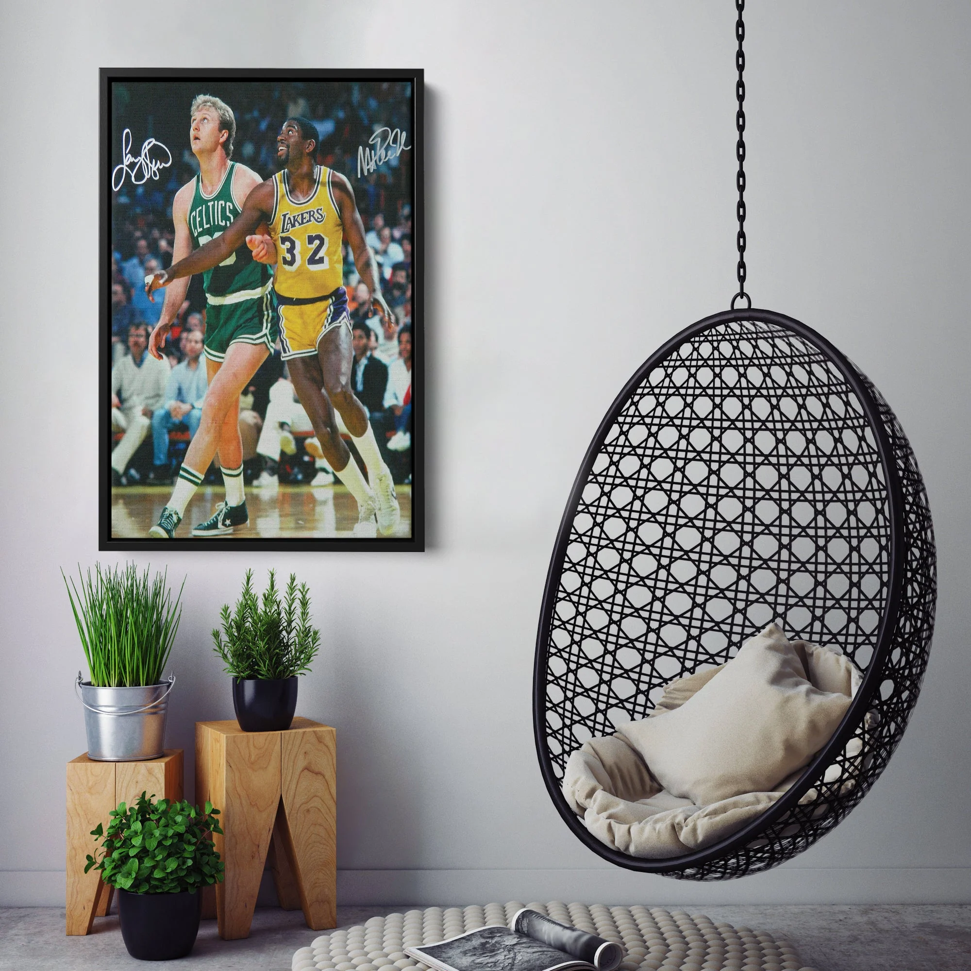 Larry Bird & Magic Johnson Canvas Wall Art - Image 7