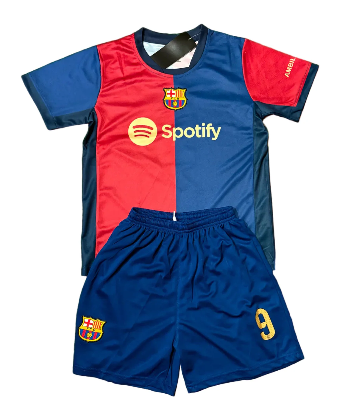 Lewandowski Barcelona 9 Kids Soccer Jersey Toddler & Youth Sizes - Image 2
