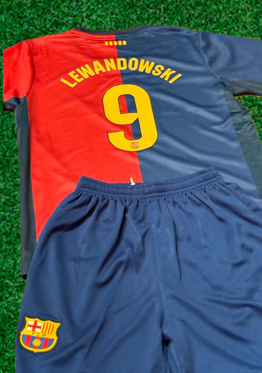 Lewandowski Barcelona 9 Kids Soccer Jersey Toddler & Youth Sizes - Image 3