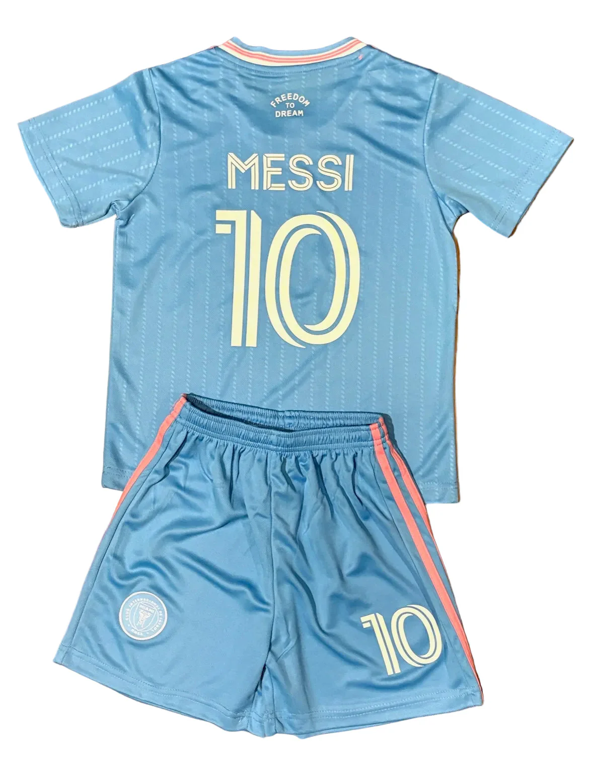 Lionel Messi Kids Blue Miami Soccer Jersey Set Football Youth Toddler - Image 2