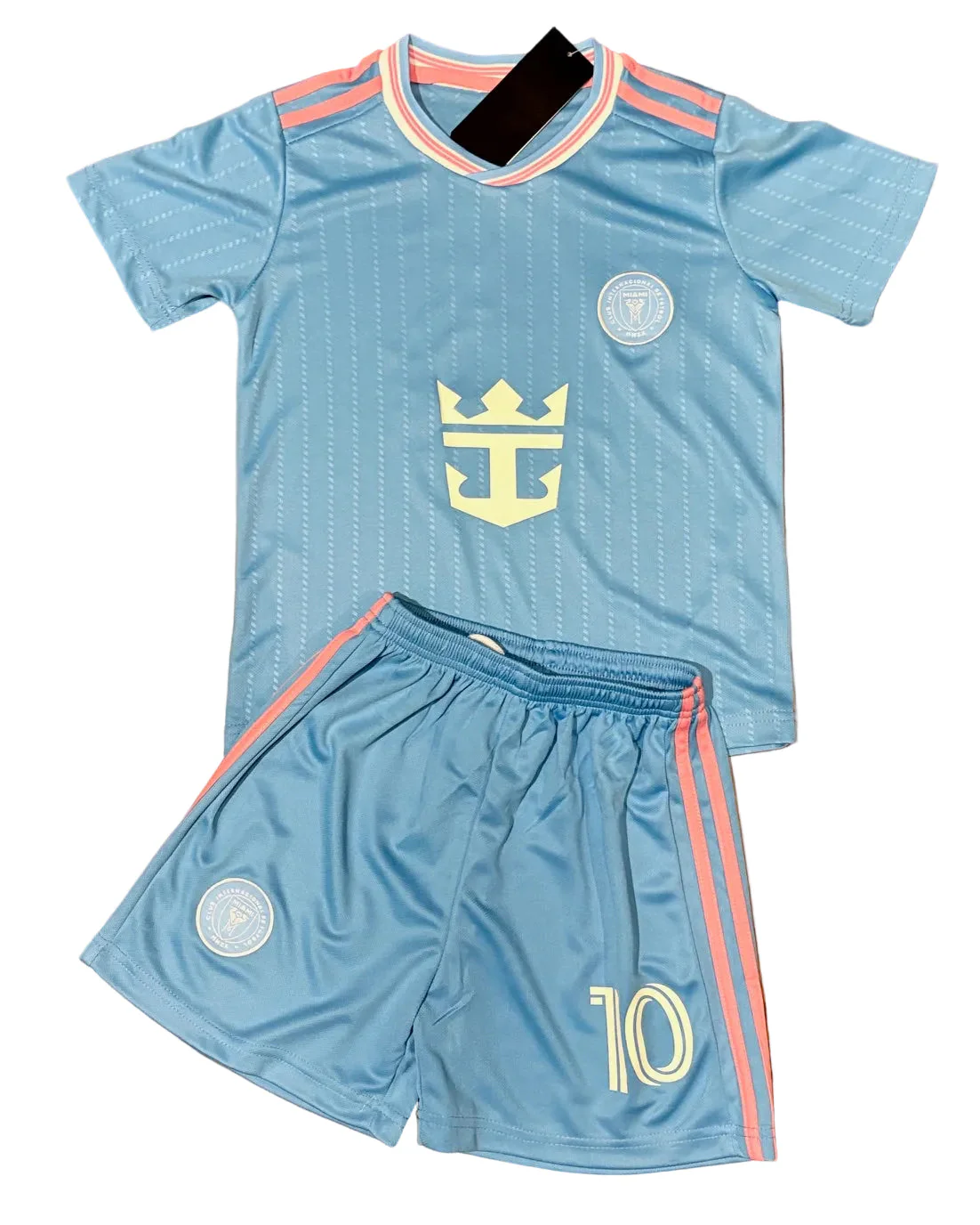 Lionel Messi Kids Blue Miami Soccer Jersey Set Football Youth Toddler - Image 3