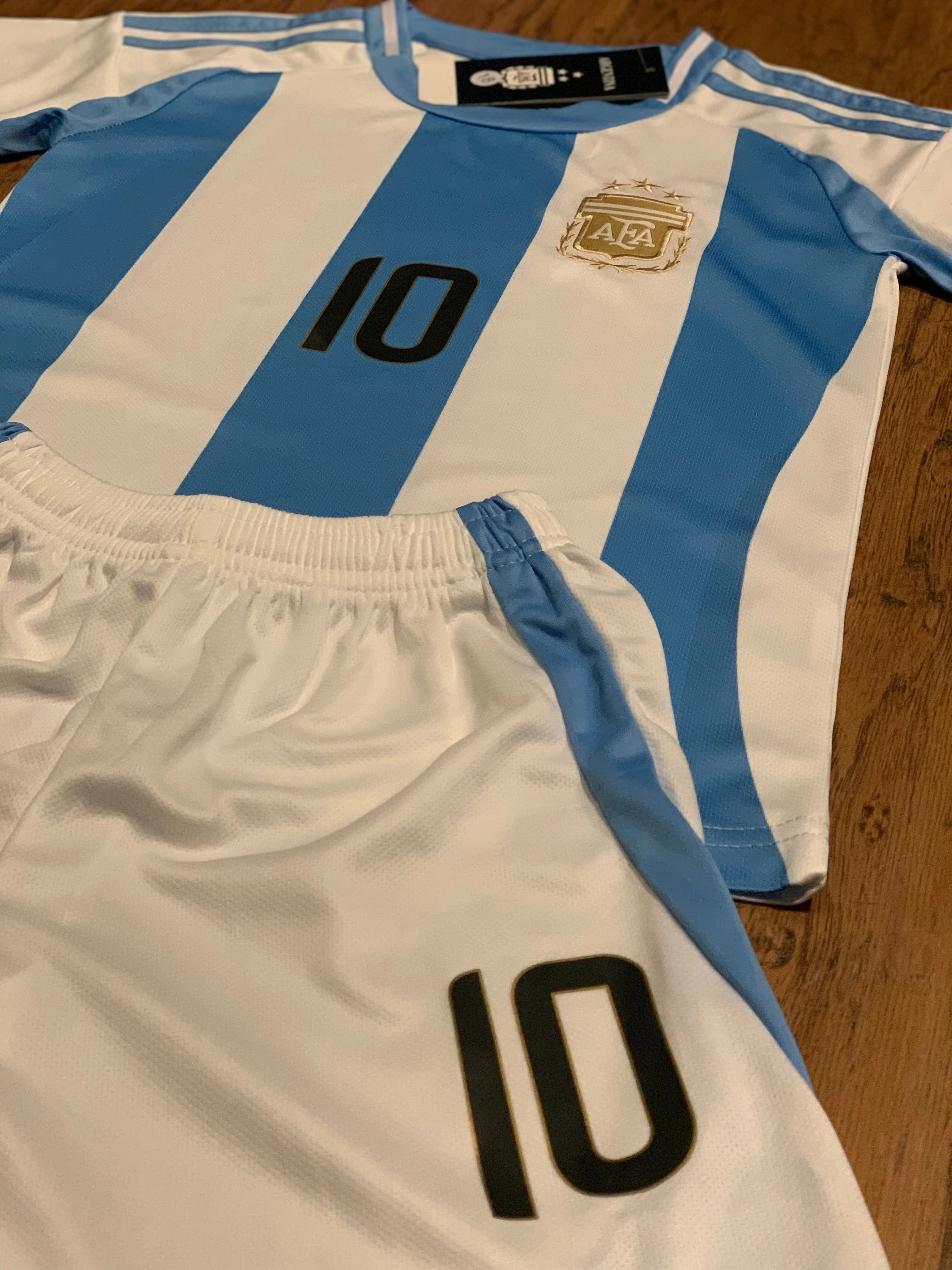 Lionel Messi Kids Soccer Argentina Home Jersey Set Youth & Toddler Sizes - Image 7