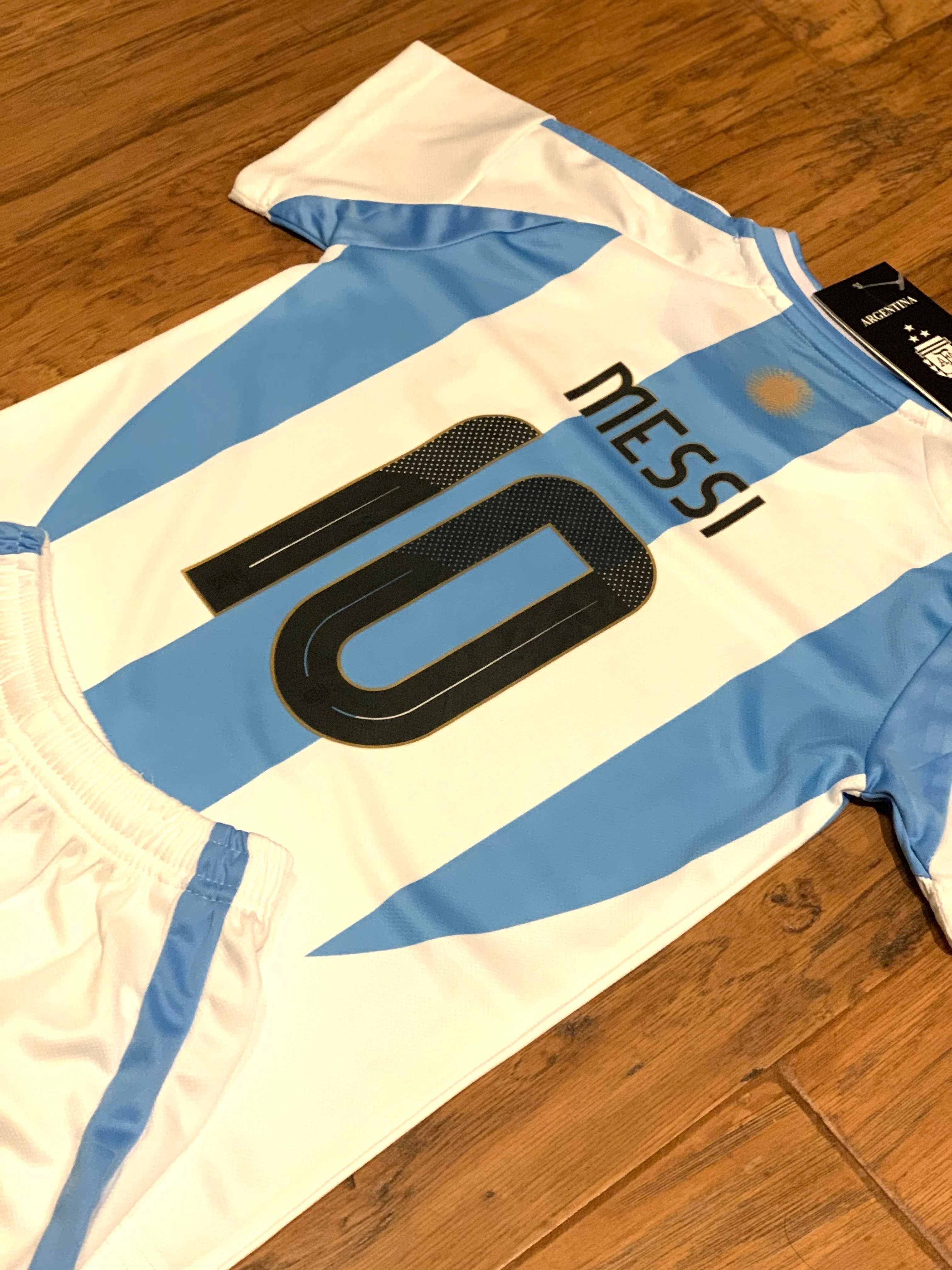 Lionel Messi Kids Soccer Argentina Home Jersey Set Youth & Toddler Sizes - Image 9