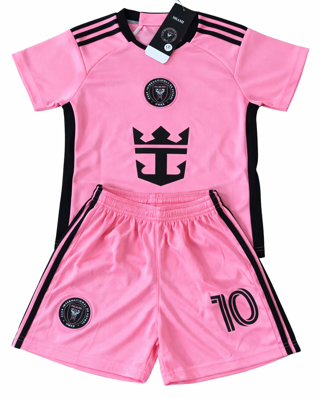 Lionel Messi Miami Home Kids Soccer Jersey Pink Set Football Youth Toddler - Image 2