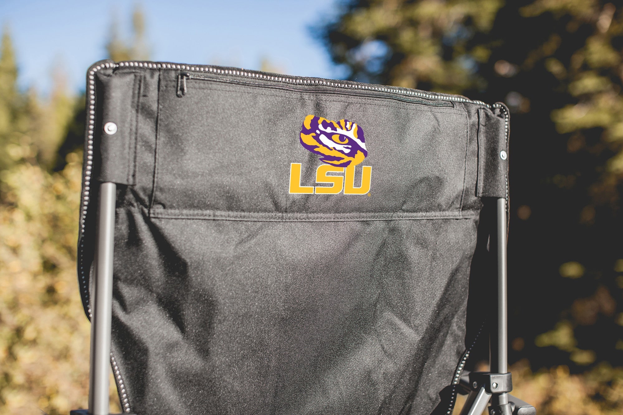 LSU Tigers Big Bear XXL Camping Chair with Cooler - Image 2