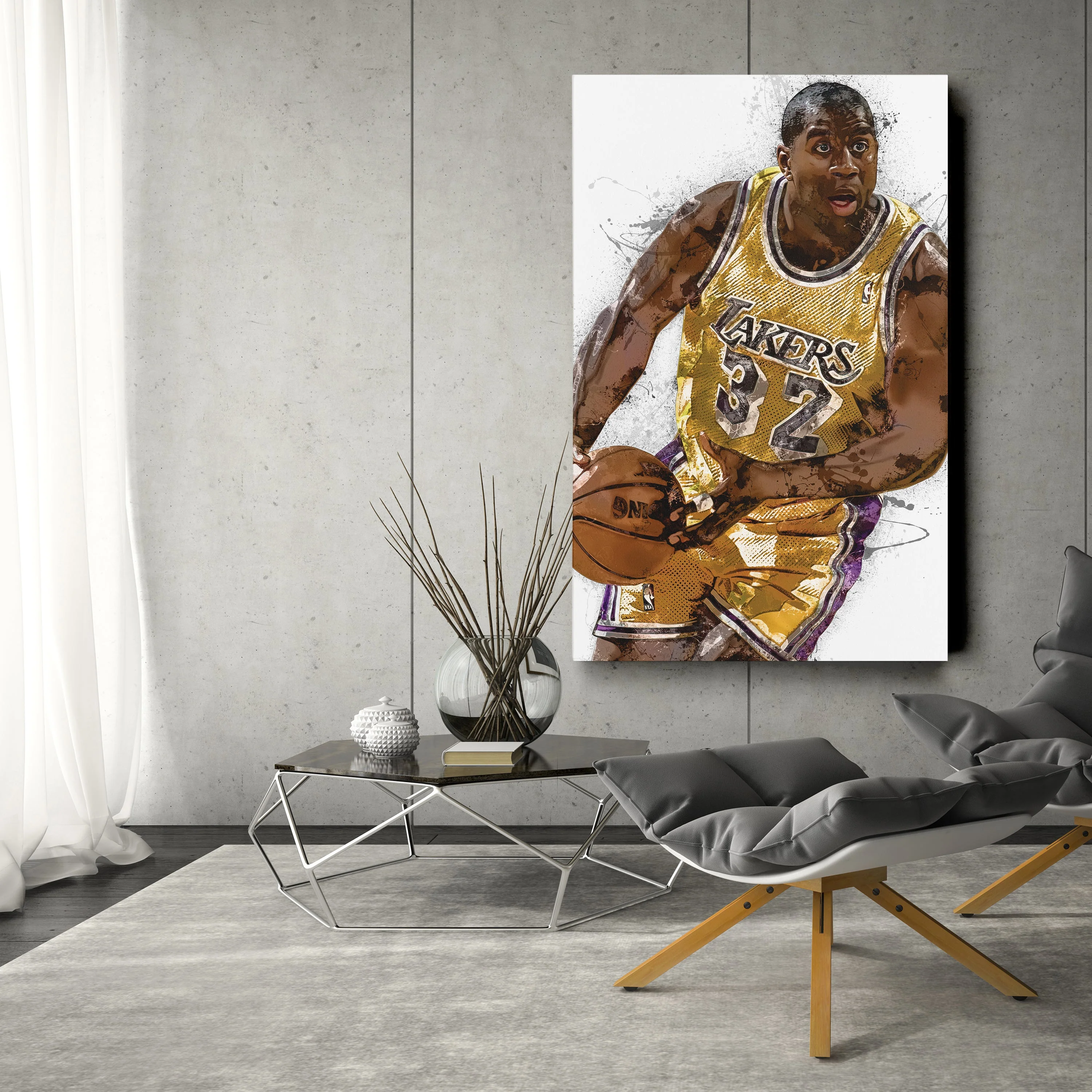 Magic Johnson Canvas Art – Los Angeles Lakers Wall Decor - Image 2
