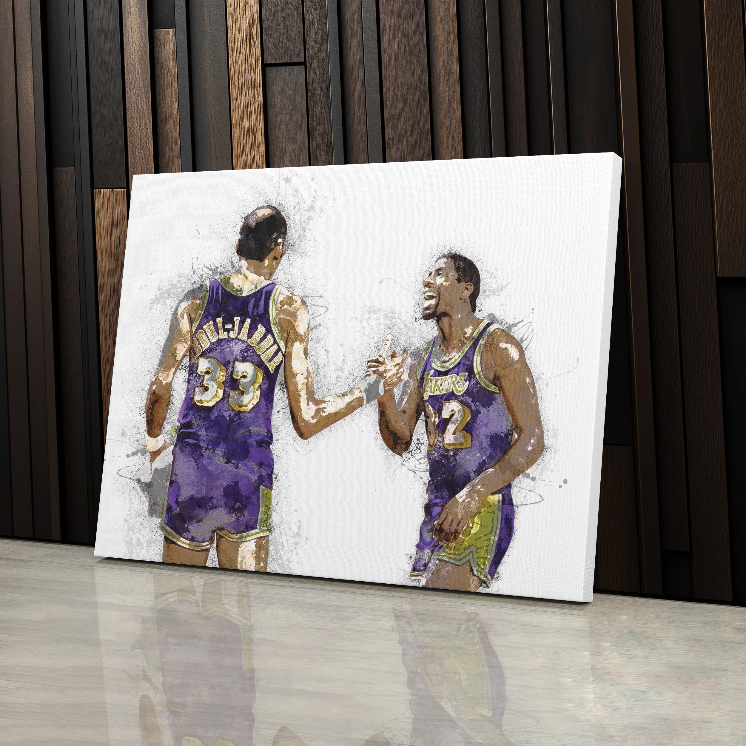 Magic Johnson & Kareem Abdul-Jabbar Canvas Art – Los Angeles Lakers Wall Decor - Image 3