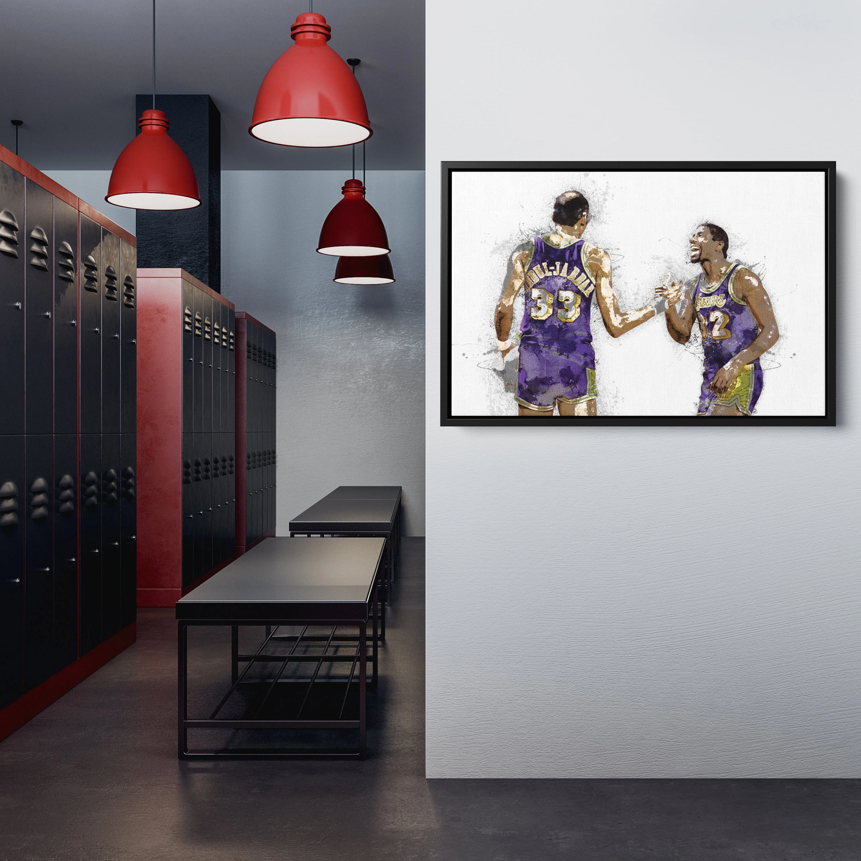 Magic Johnson & Kareem Abdul-Jabbar Canvas Art – Los Angeles Lakers Wall Decor - Image 6