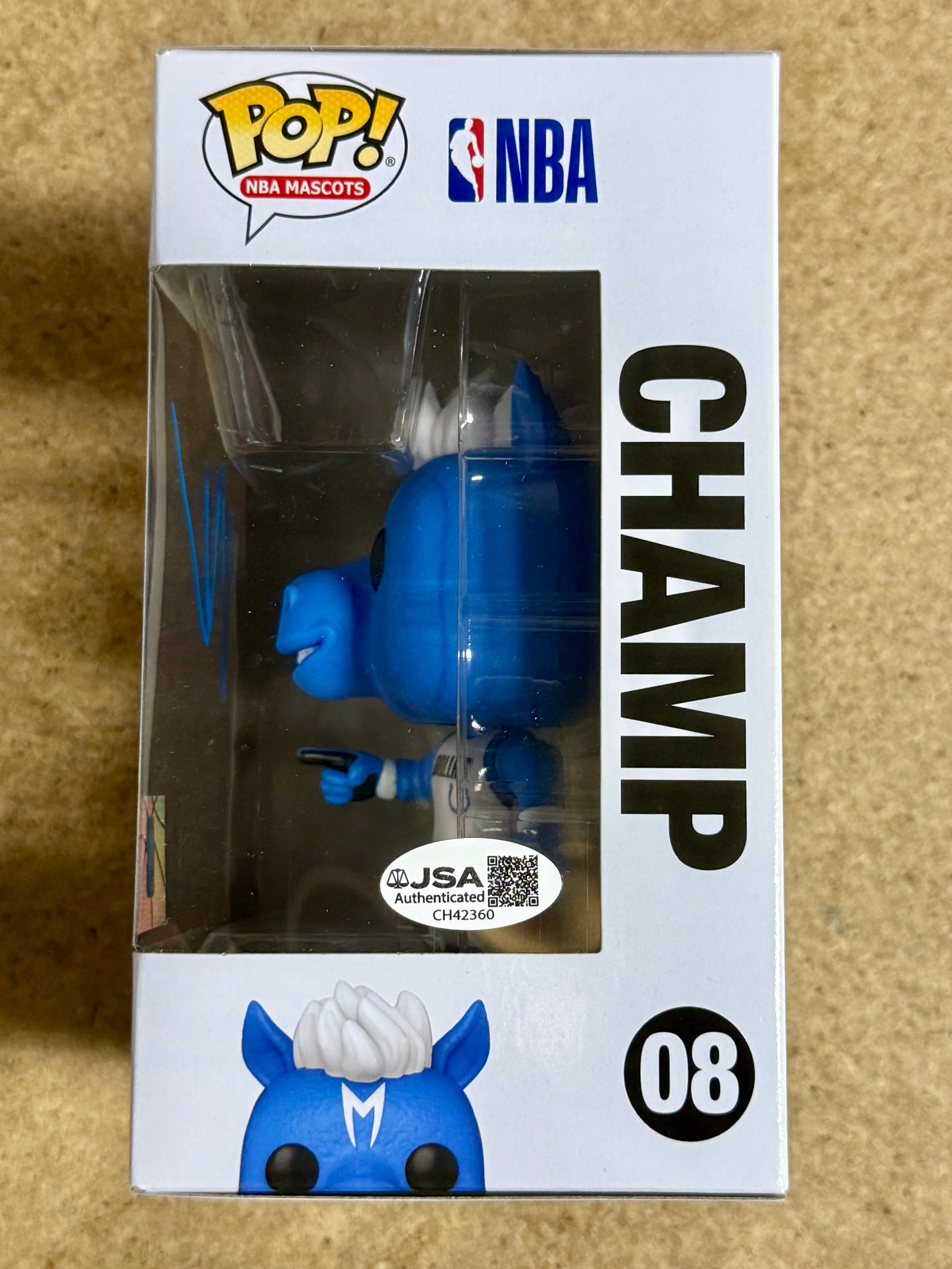 Mark Cuban Signed NBA Dallas Mavericks Mascot Champ Funko Pop! #08 With JSA COA - Image 4