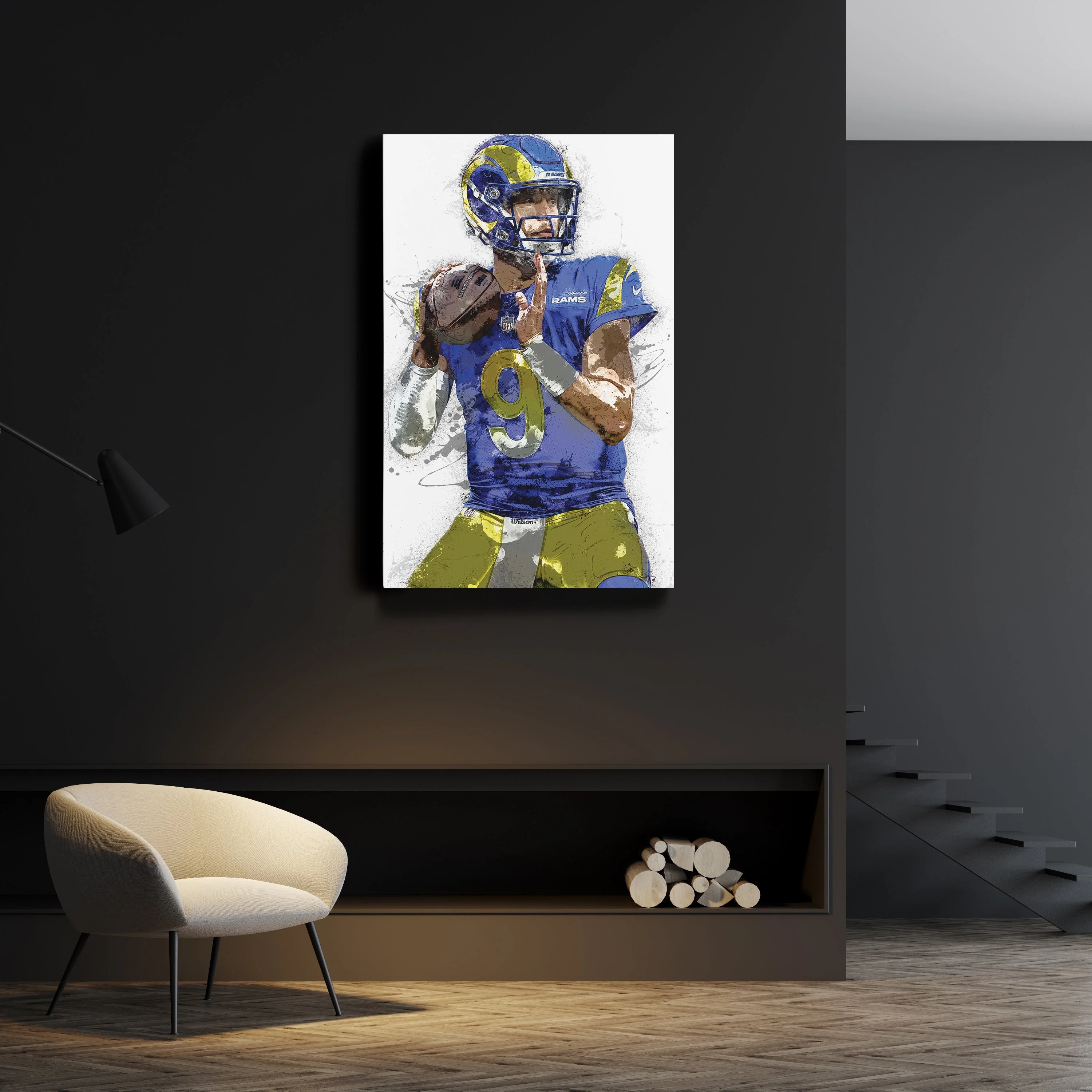 Matthew Stafford Canvas Art Los Angeles Rams Wall Decor - Image 2