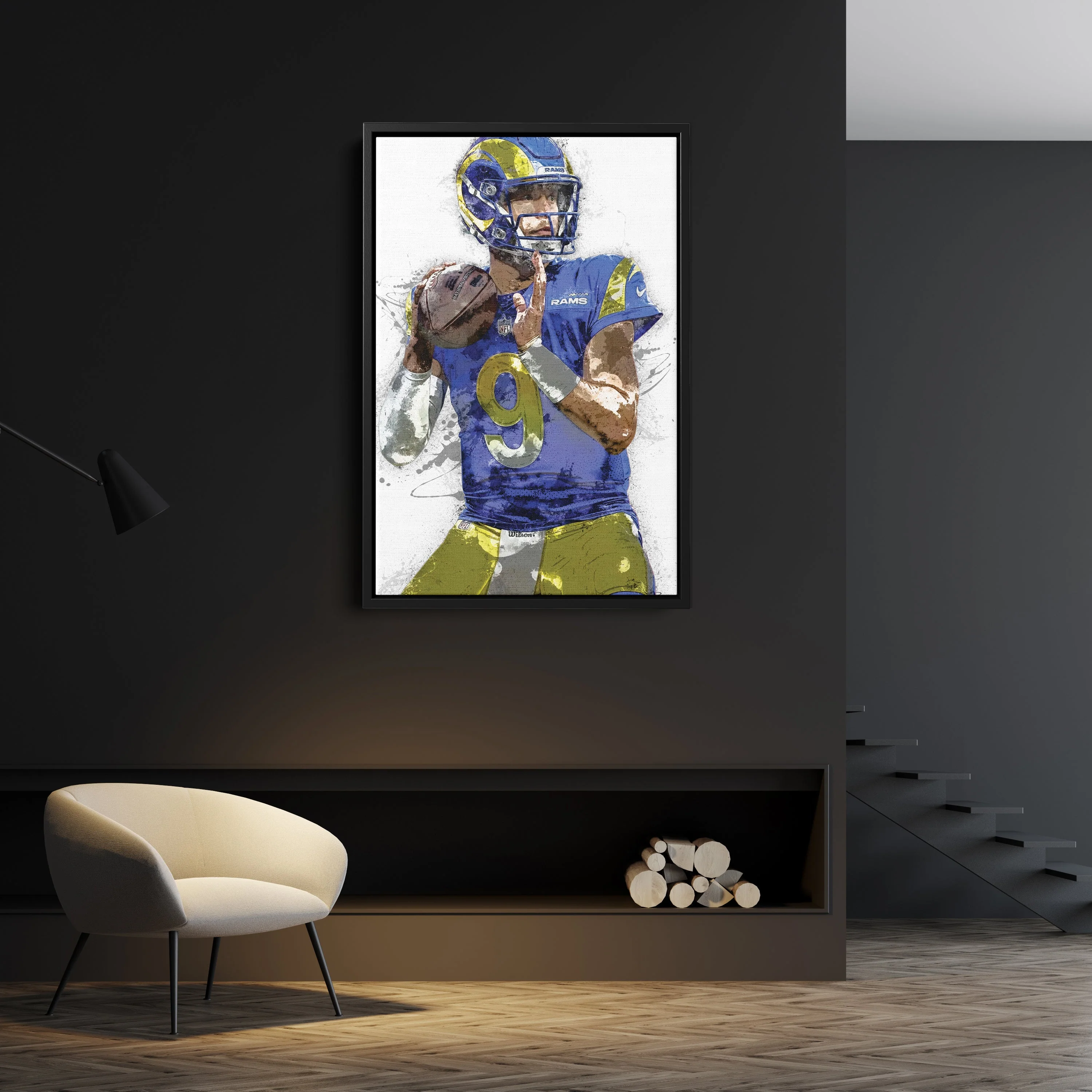 Matthew Stafford Canvas Art Los Angeles Rams Wall Decor - Image 6