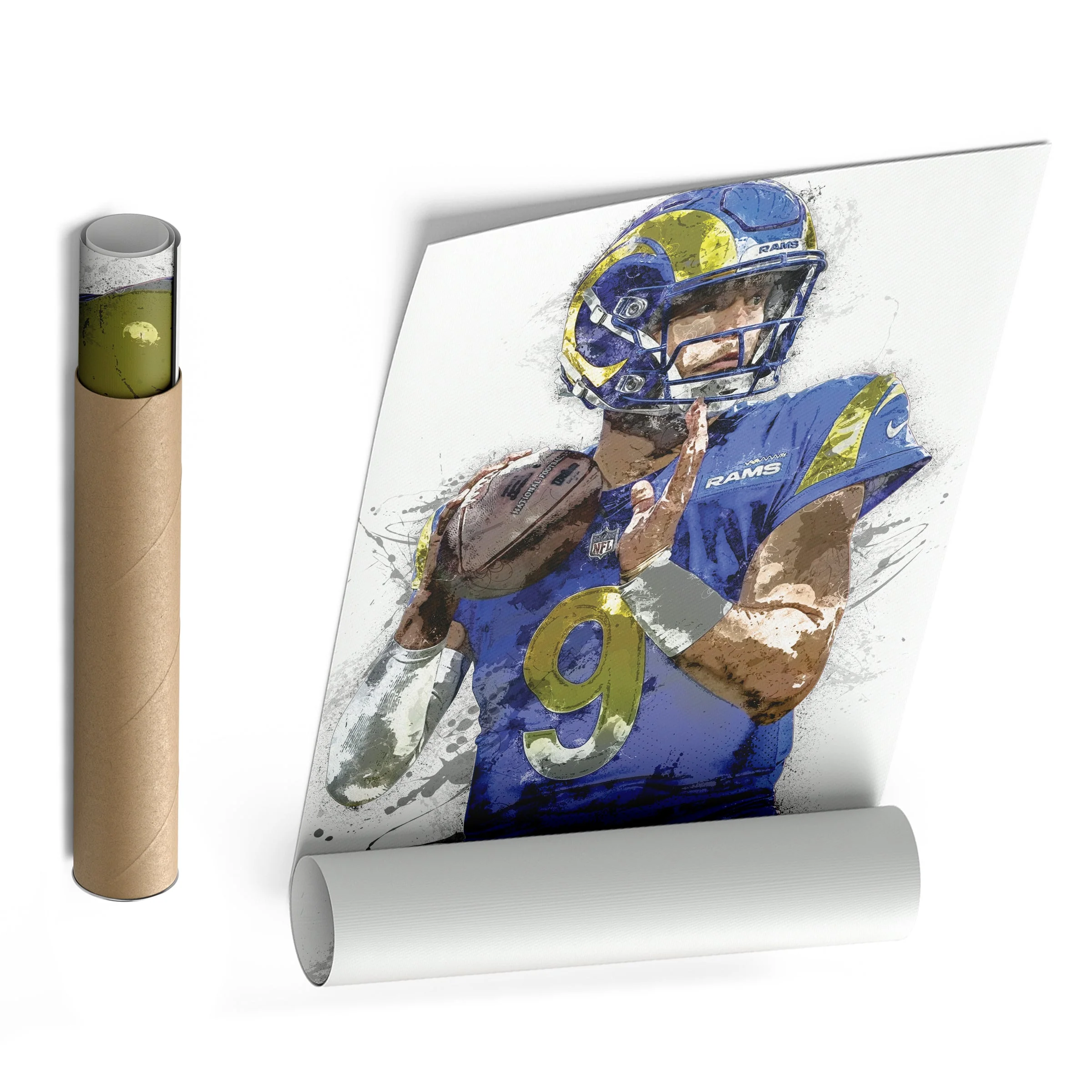 Matthew Stafford Canvas Art Los Angeles Rams Wall Decor - Image 8