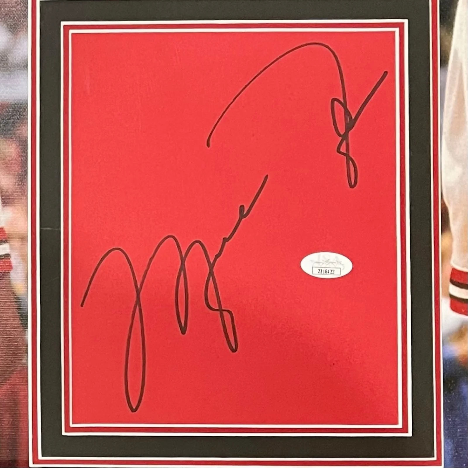 Autographed Michael Jordan & Scottie Pippen Deluxe Framed Chicago Bulls Full-Size Poster - Image 2