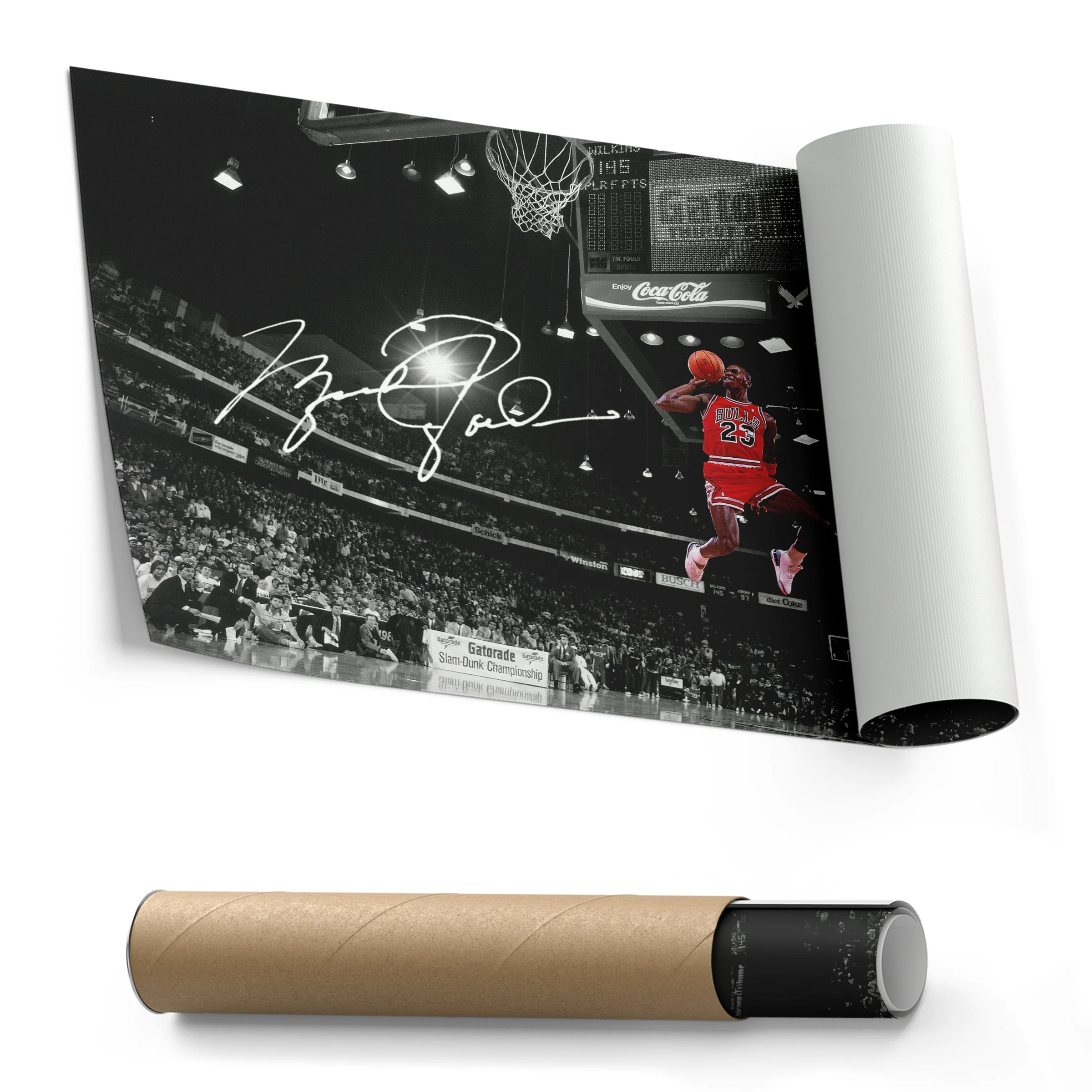 Chicago Bulls Michael Jordan Autographed Slam Dunk Canvas Wall Art - Image 3