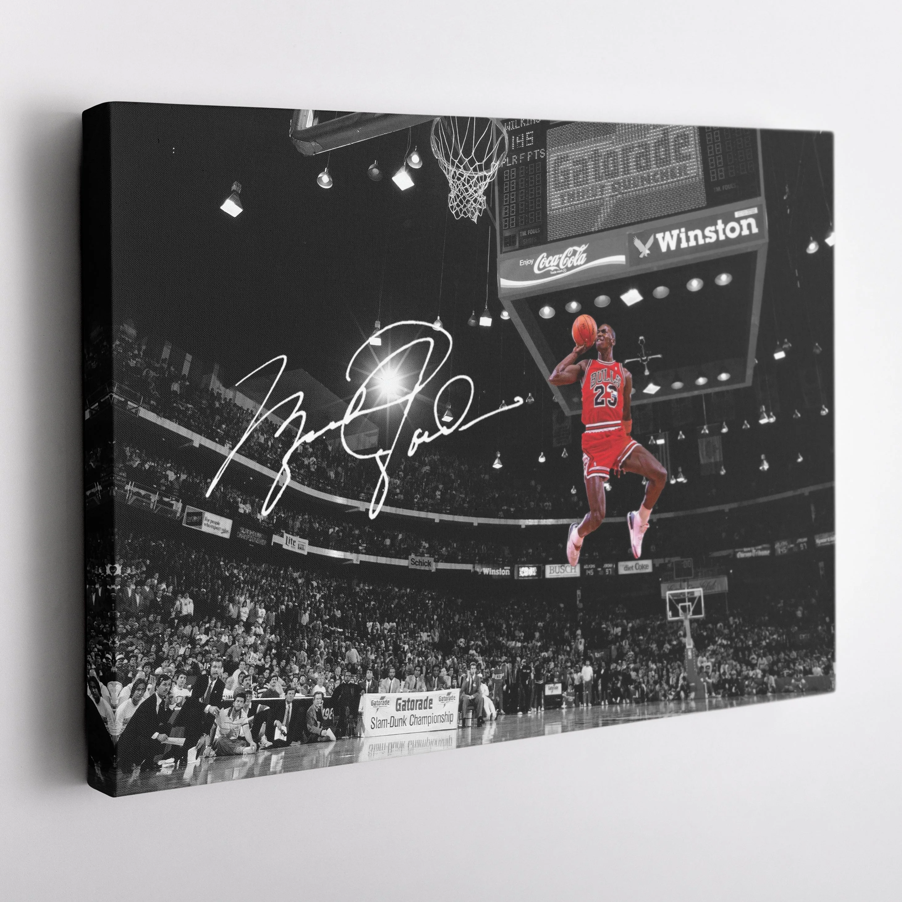 Chicago Bulls Michael Jordan Autographed Slam Dunk Canvas Wall Art - Image 4