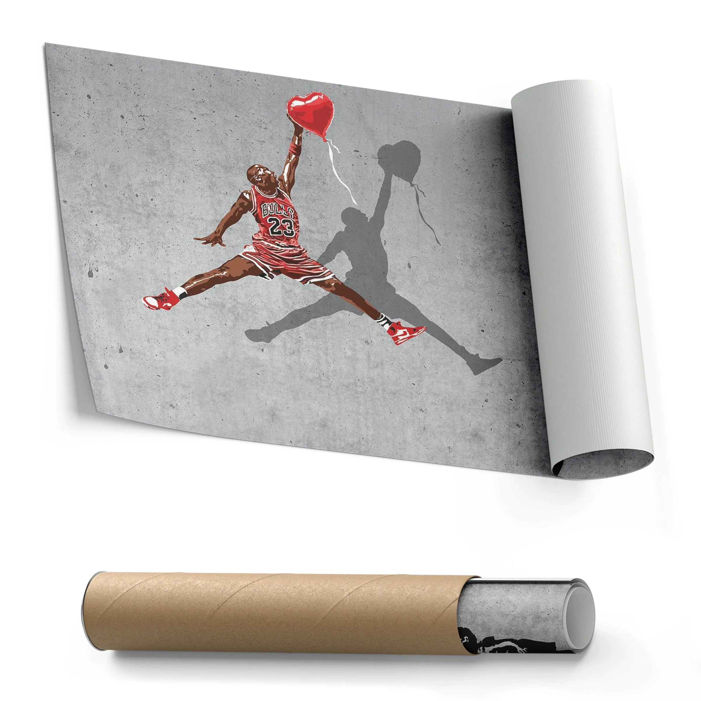 Michael Jordan Banksy Balloon Girl NBA Canvas Street Art - Image 3