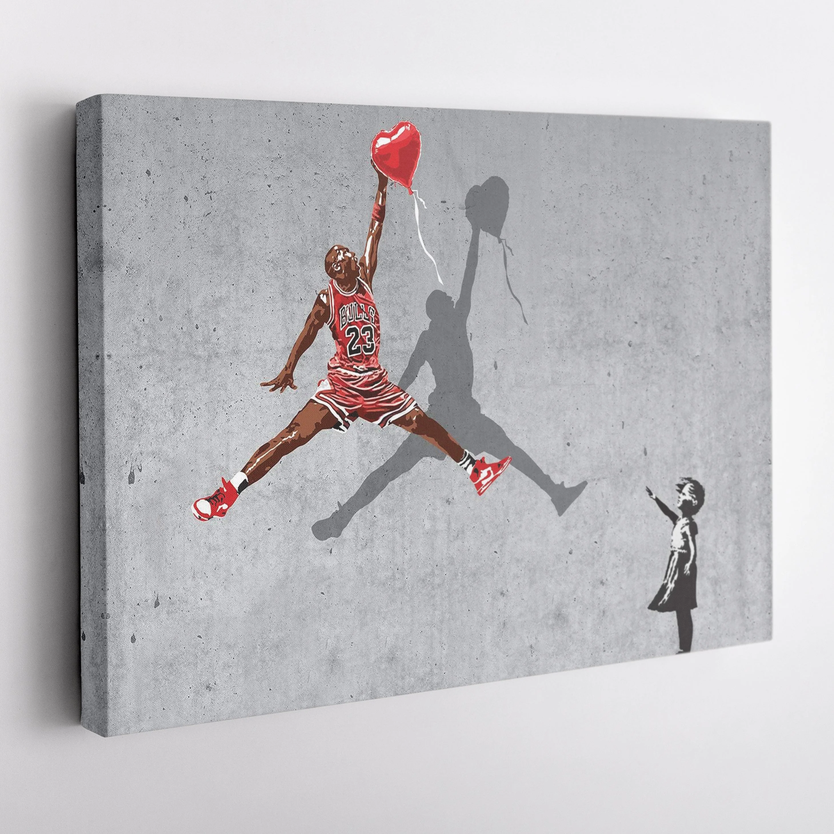 Michael Jordan Banksy Balloon Girl NBA Canvas Street Art - Image 4