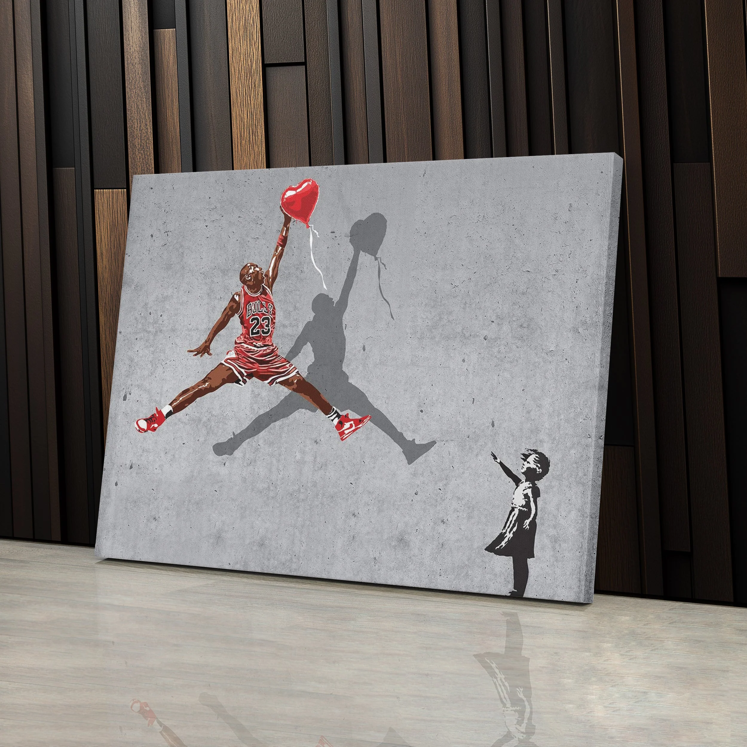 Michael Jordan Banksy Balloon Girl NBA Canvas Street Art - Image 5