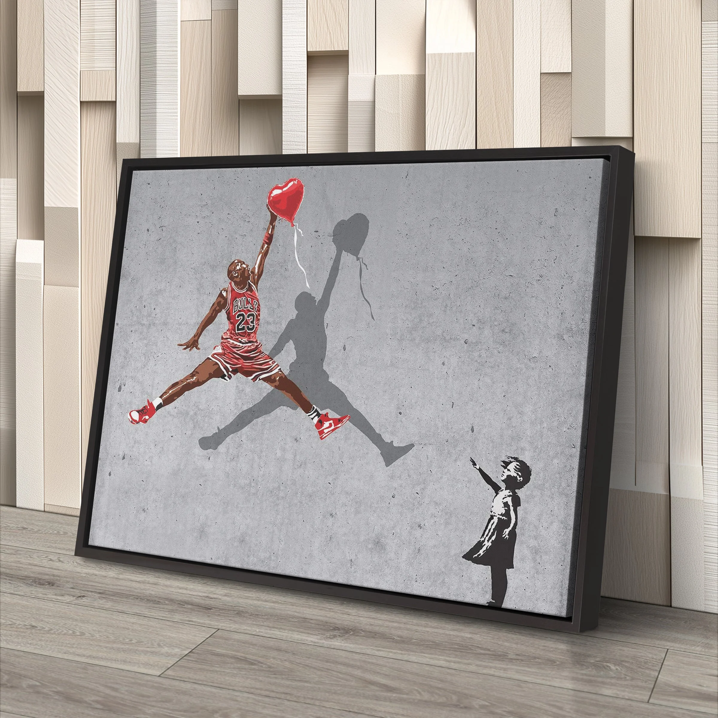 Michael Jordan Banksy Balloon Girl NBA Canvas Street Art - Image 6