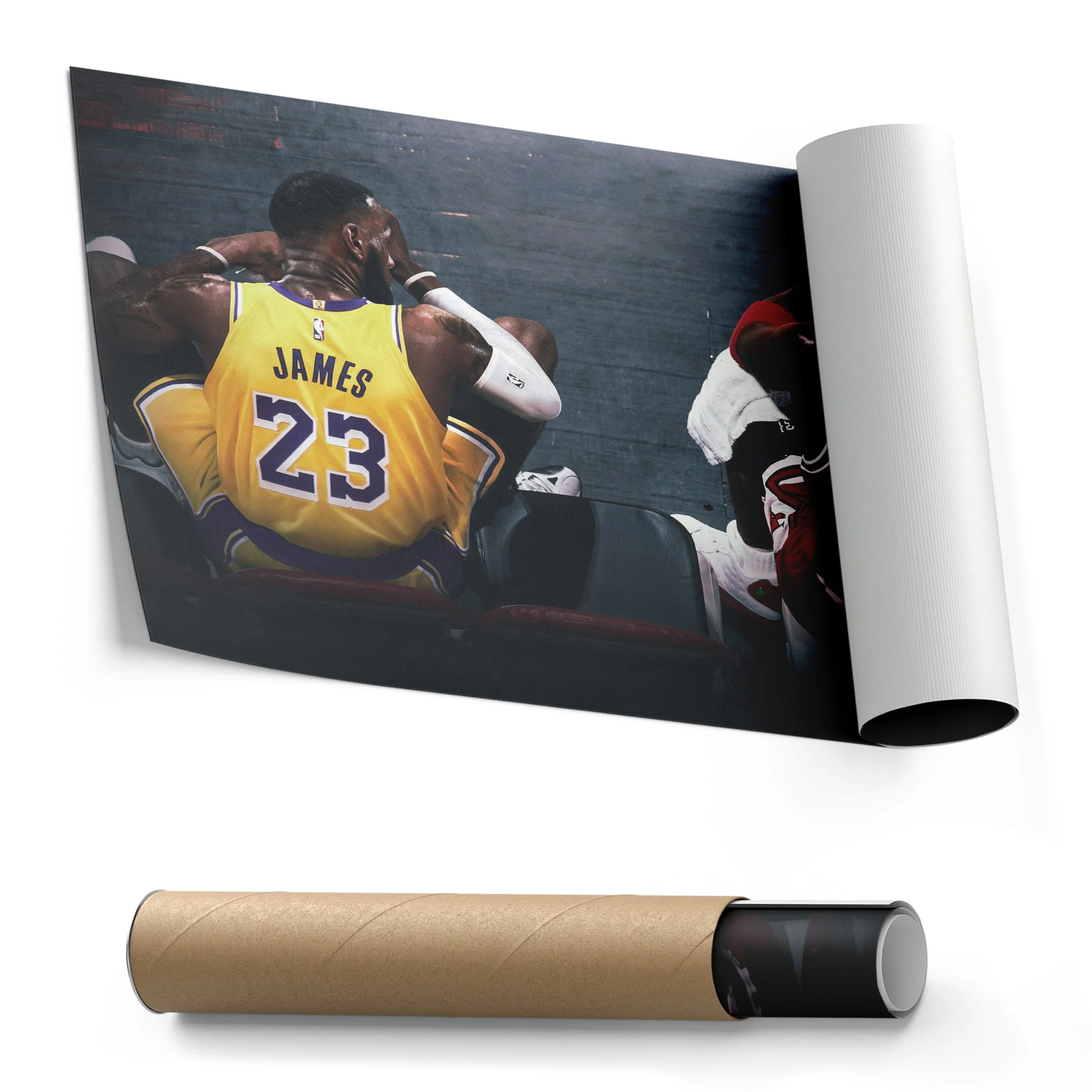 Michael Jordan & LeBron James Lakers vs Bulls Canvas Wall Art - Image 3