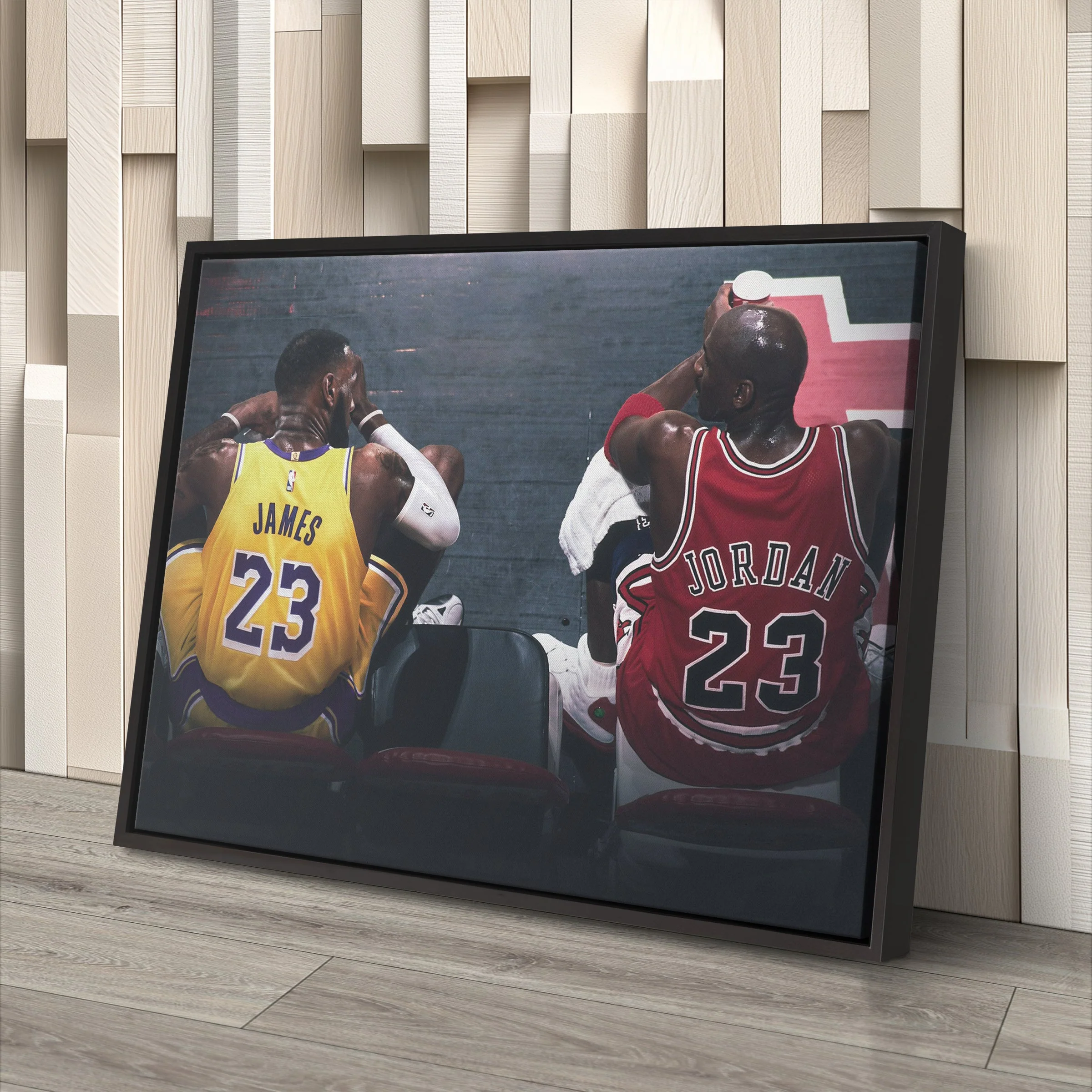 Michael Jordan & LeBron James Lakers vs Bulls Canvas Wall Art - Image 6