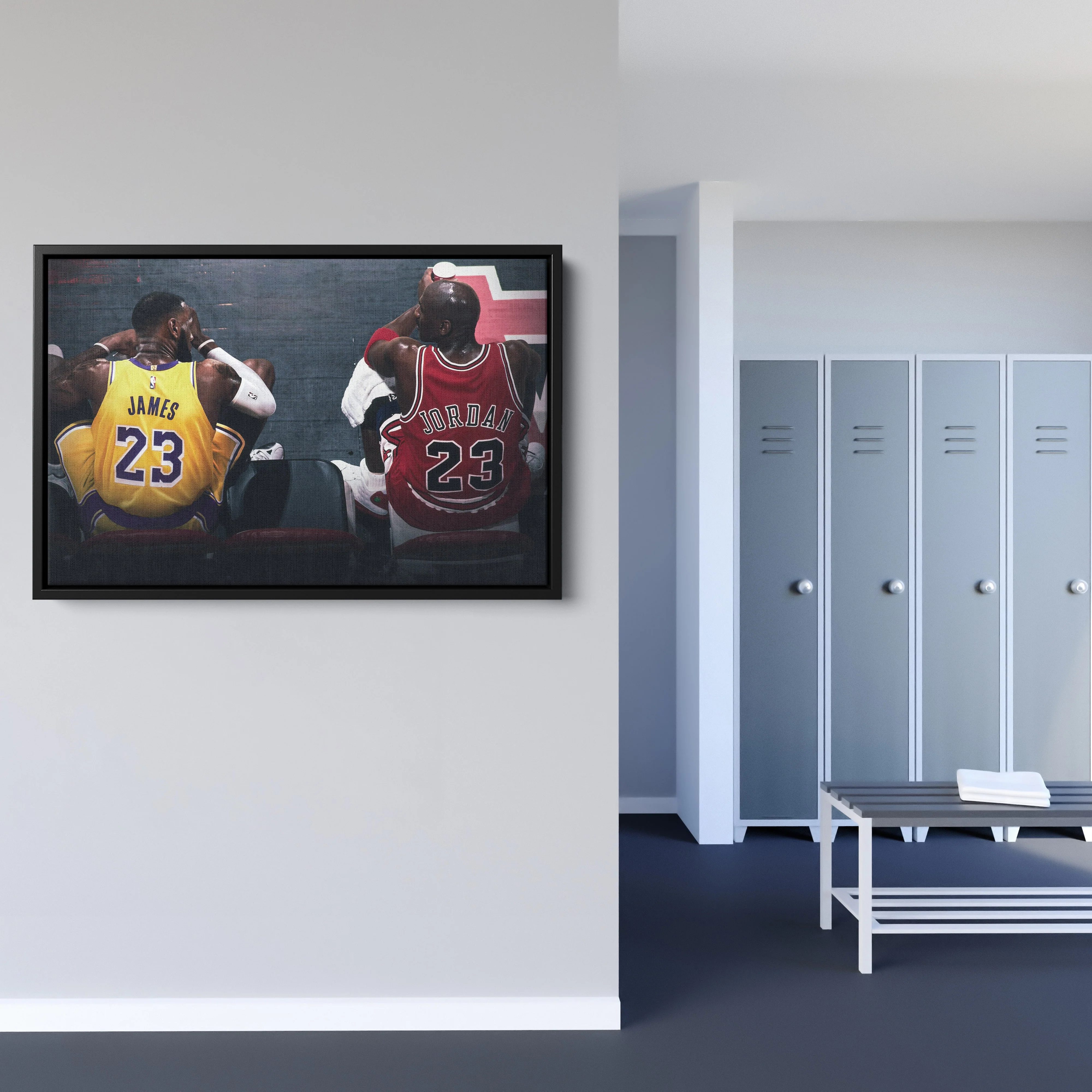Michael Jordan & LeBron James Lakers vs Bulls Canvas Wall Art - Image 7