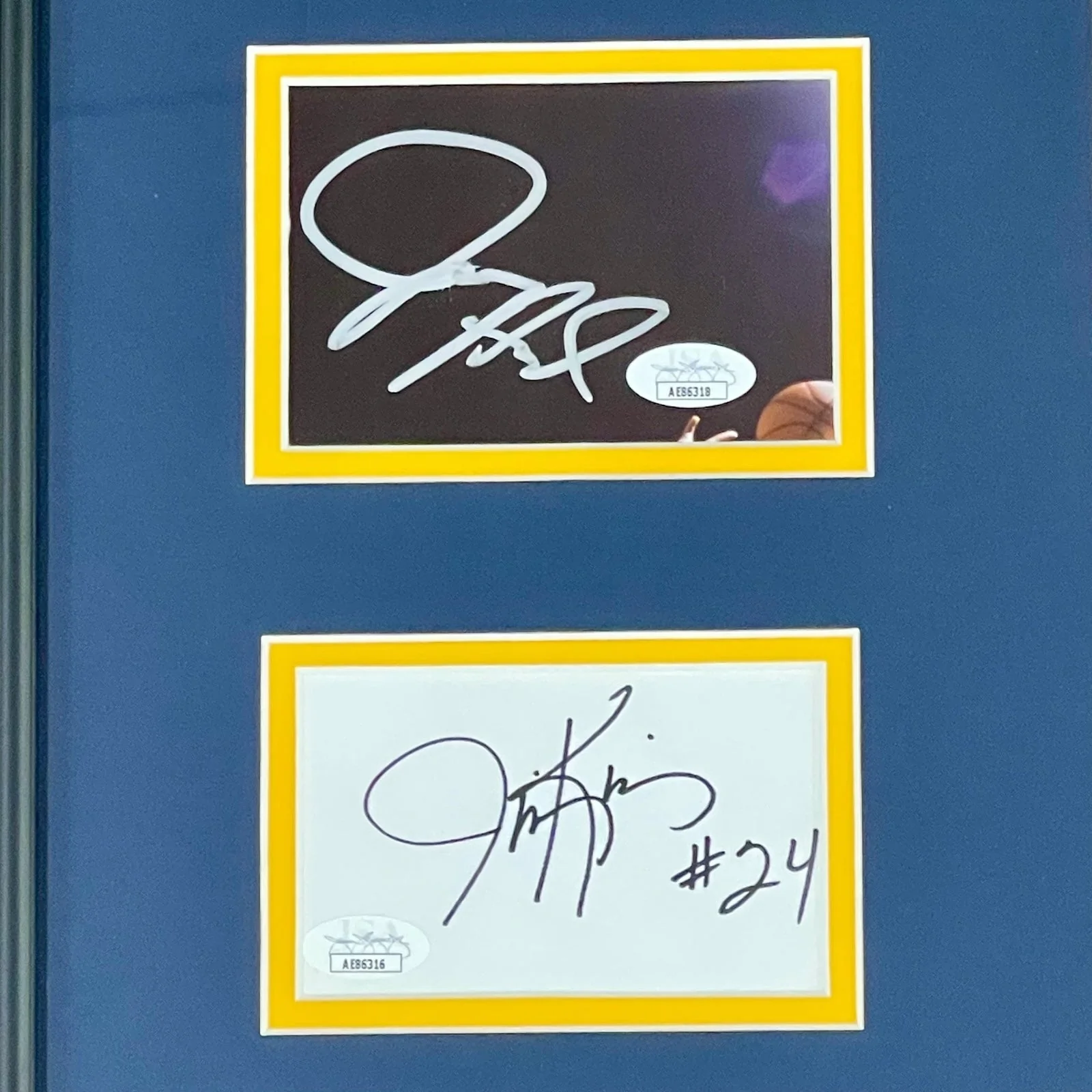 Michigan Wolverines Fab Five Deluxe Framed Poster with Cut Autographs - Image 2