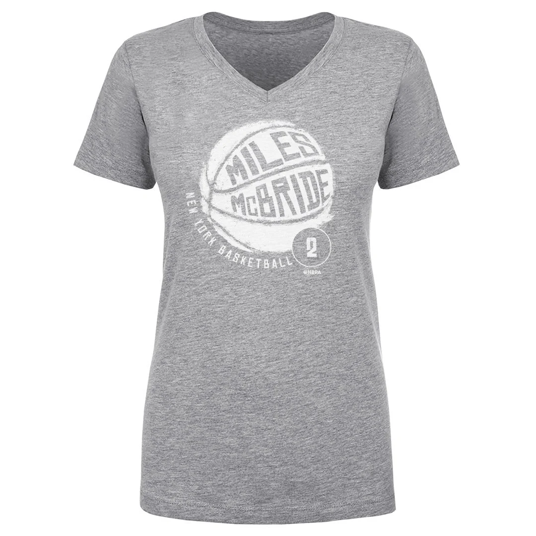 Miles McBride New York Basketball WHT Women's V-Neck T-Shirt