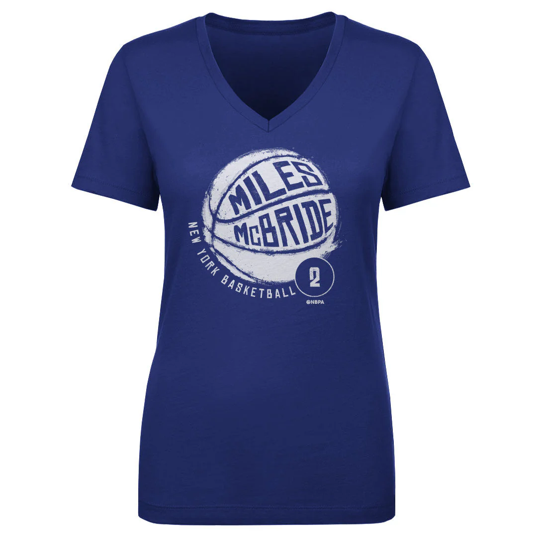 Miles McBride New York Basketball WHT Women's V-Neck T-Shirt - Image 2