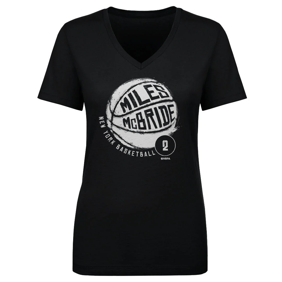 Miles McBride New York Basketball WHT Women's V-Neck T-Shirt - Image 3