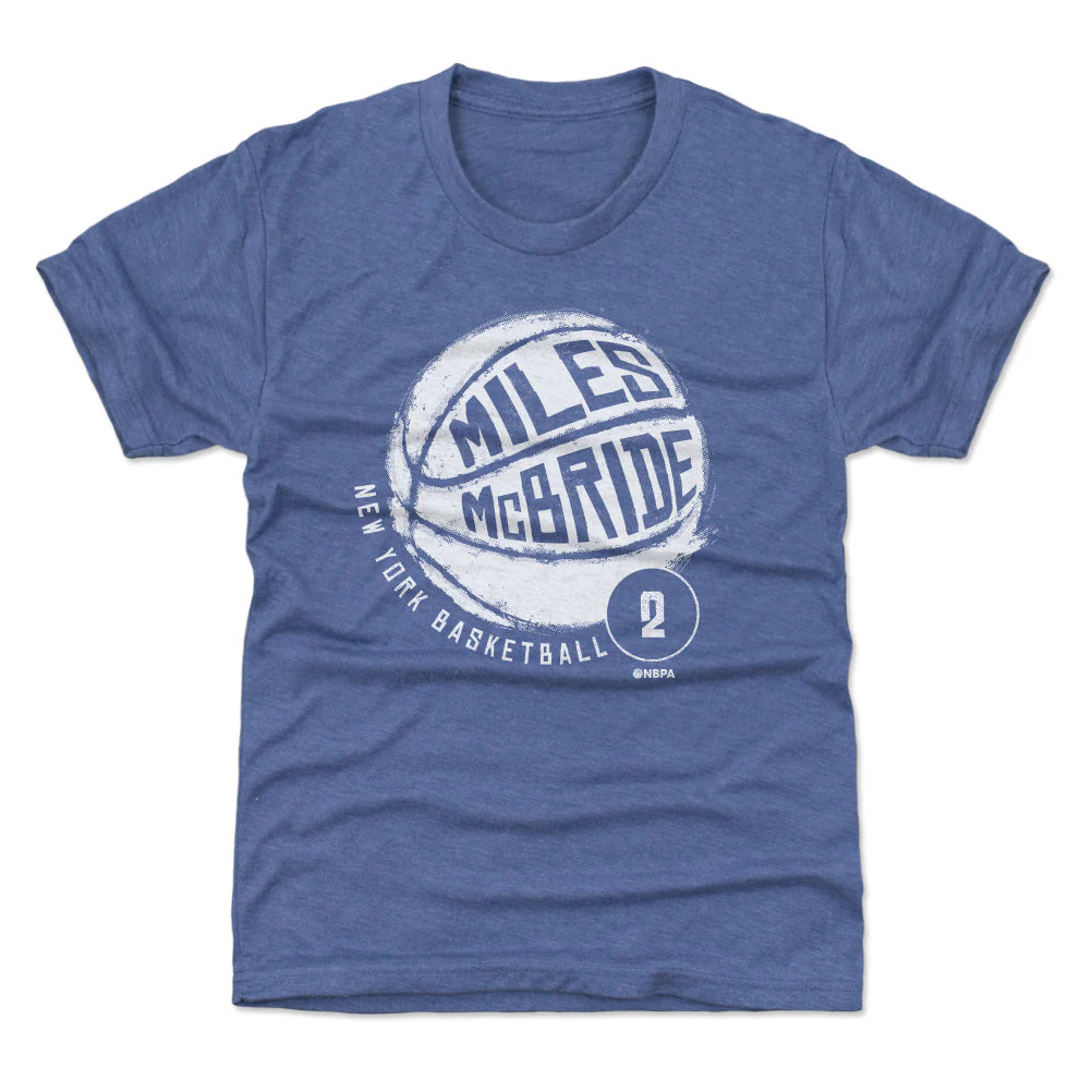 Miles McBride New York Basketball WHT Kids T-Shirt - Image 2