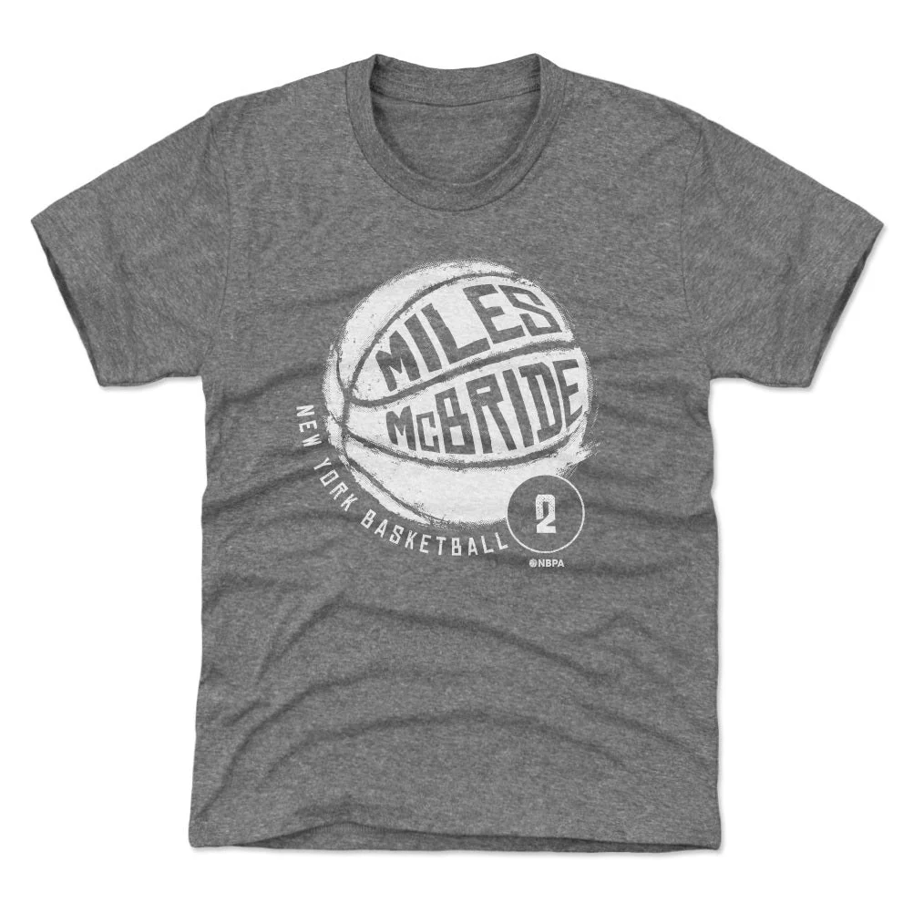 Miles McBride New York Basketball WHT Kids T-Shirt - Image 3