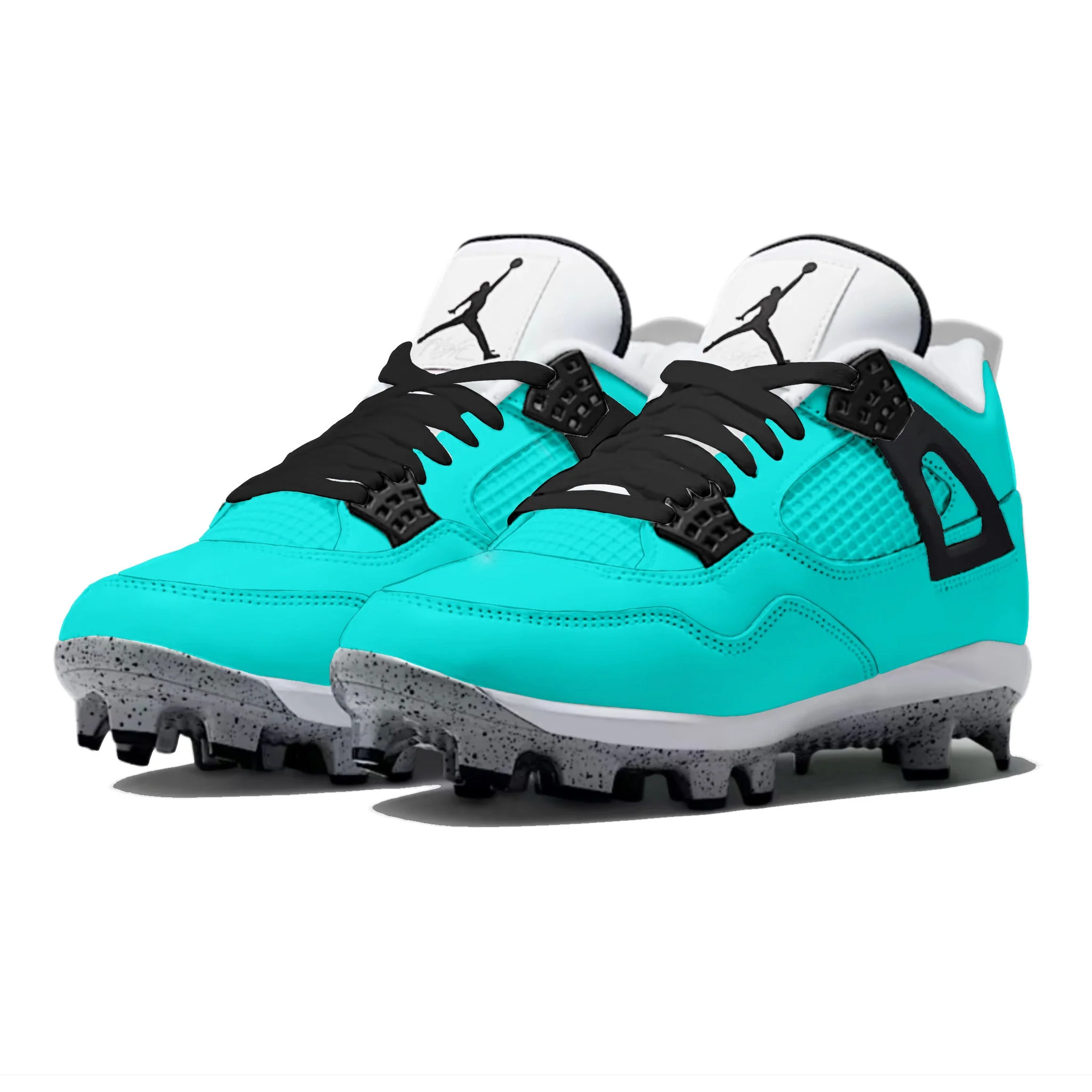"Mint" Jordan 4 Retro MCS Cleats - Image 2