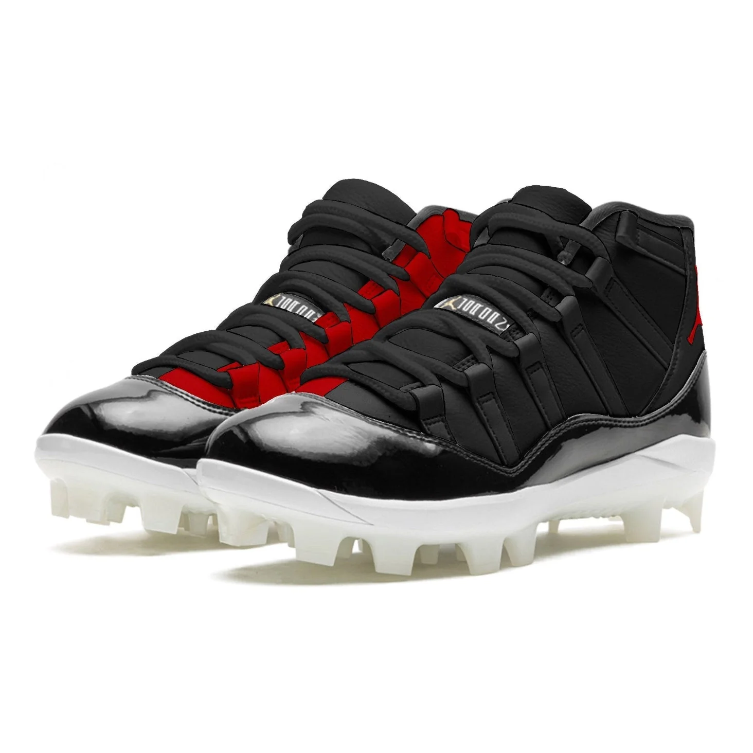 "Mismatch Gym Red" Jordan 11 Retro MCS Cleats - Image 2