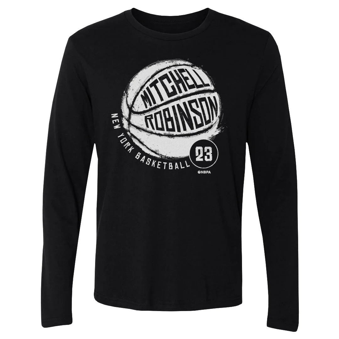 Mitchell Robinson New York Basketball WHT Men's Long Sleeve Shirt