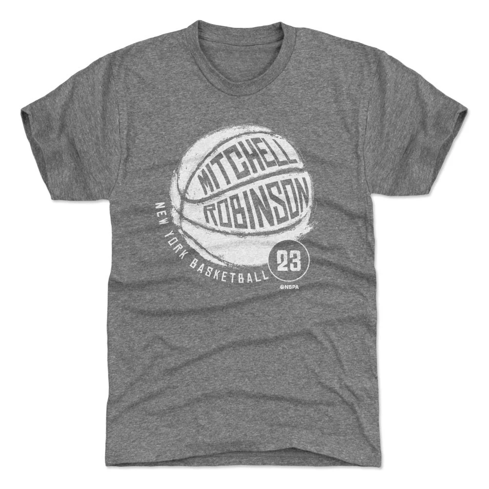 Mitchell Robinson New York Basketball WHT Men's Premium T-Shirt - Image 3