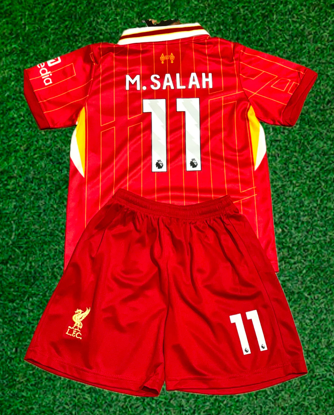 Mohamed Salah Liverpool Kids Jersey Set Soccer Football Toddler Youth Uniform Kit - Image 4