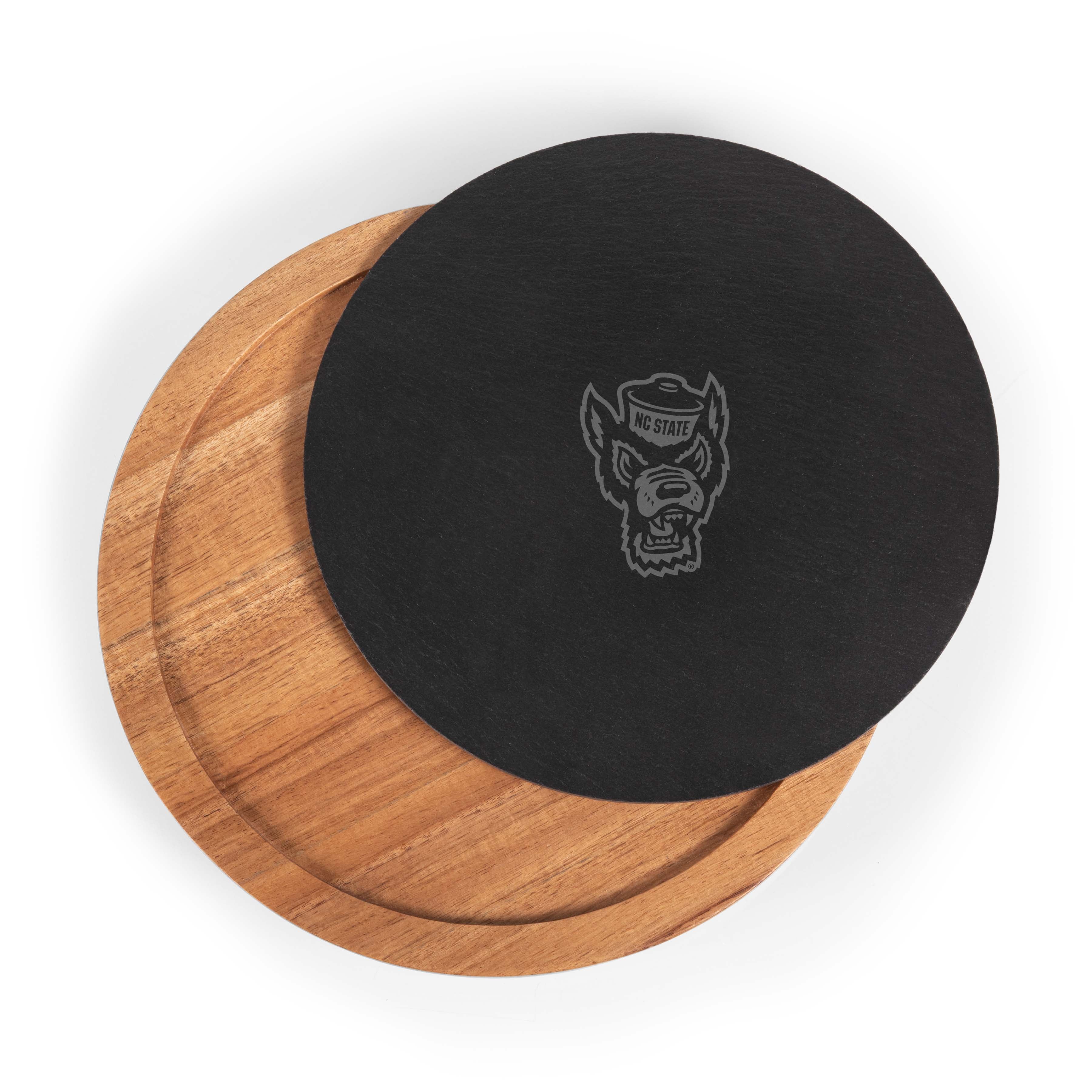 NC State Wolfpack Insignia Acacia & Slate Serving Board with Cheese Tools - Image 3