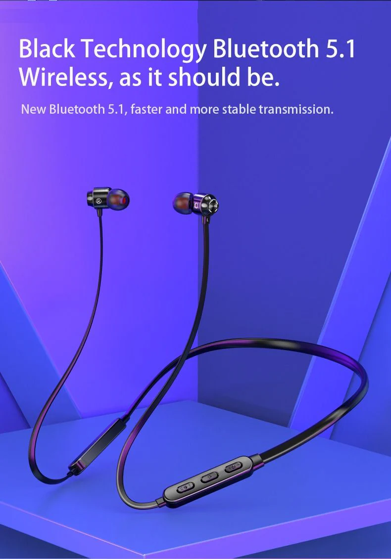 Neck-mounted Wireless earbuds Sports Headphones Neck Bluetooth 5.3 In-Ear Metal Earphones - Image 62