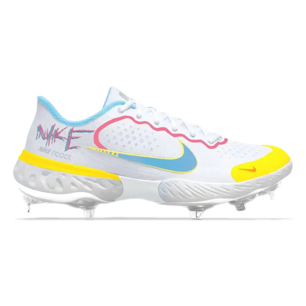 "Neon Graffiti" Nike Alpha Huarache Elite 3 Cleats - Image 2